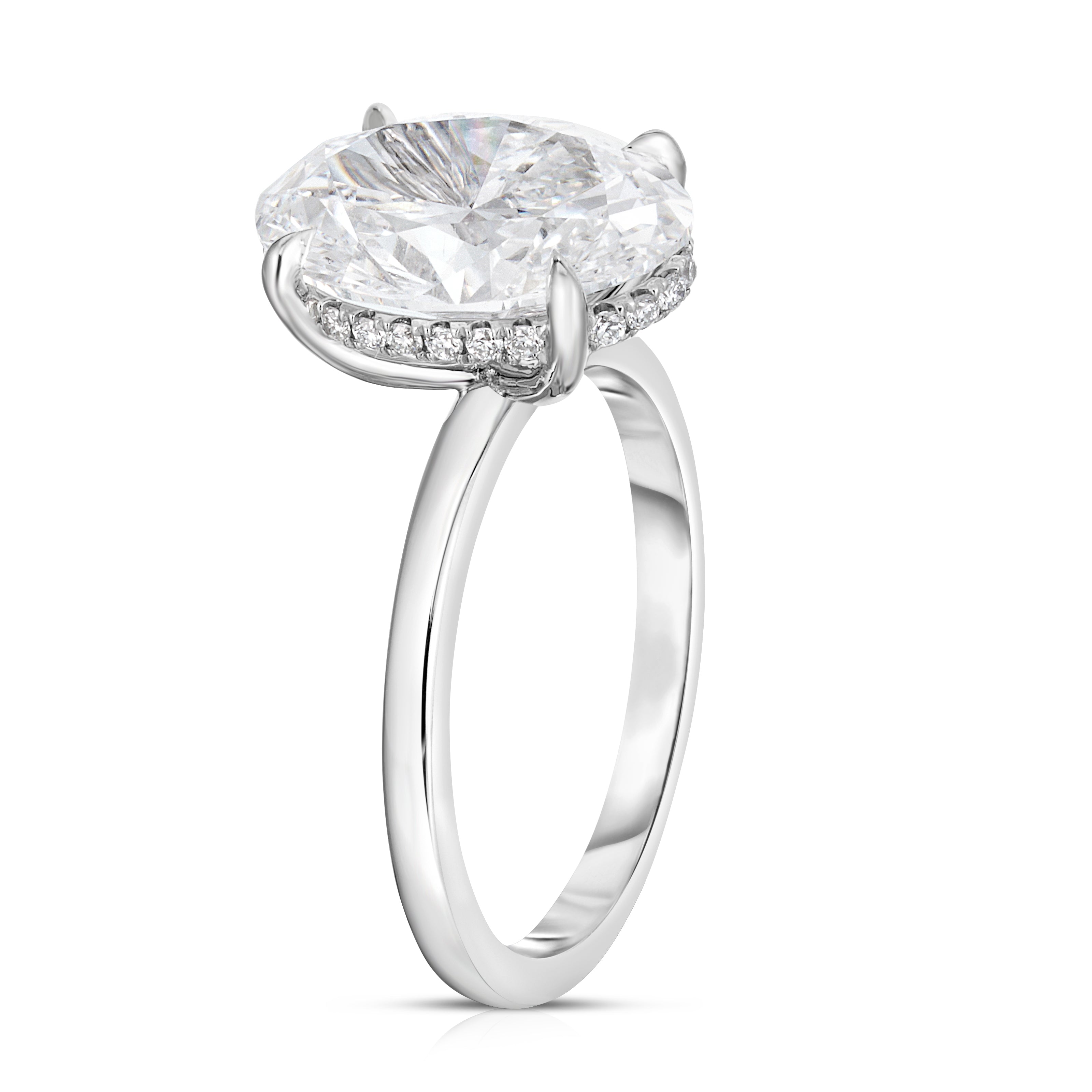 3.50 Carat Oval Cut Diamond Engagement Ring
