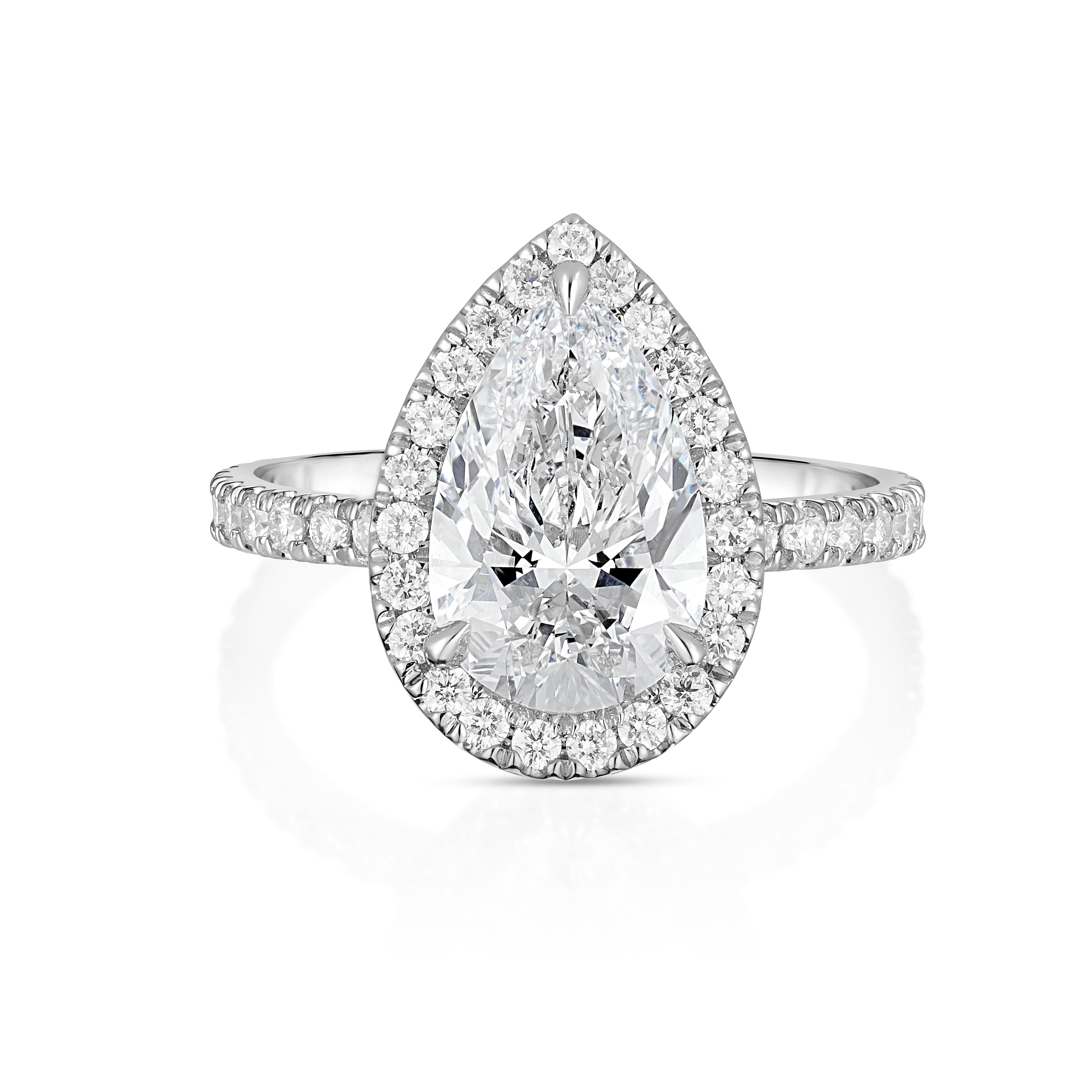 2 Carat Pear Cut Diamond Engagement Ring