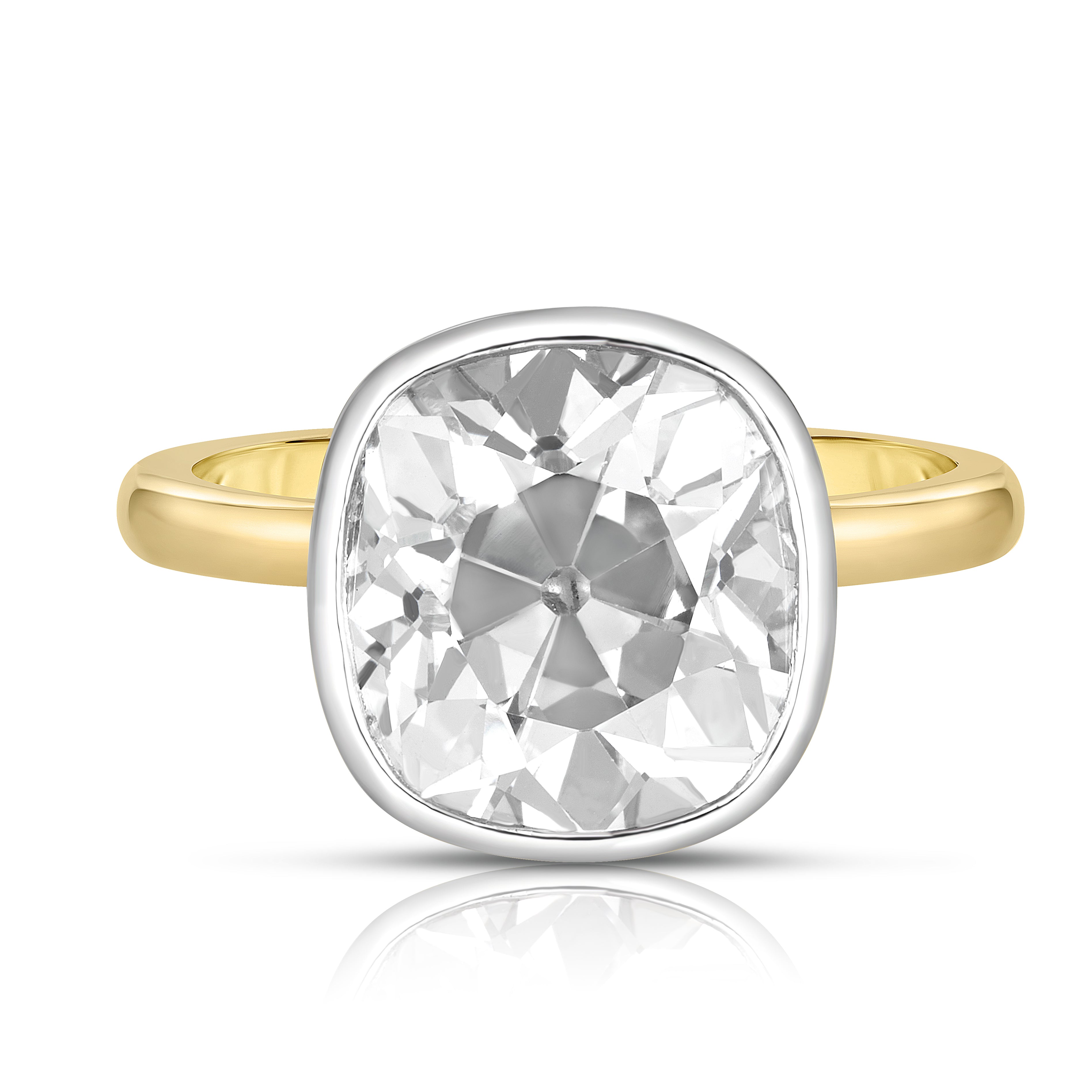 4 Carat Antique Cushion Cut Diamond Engagement Ring