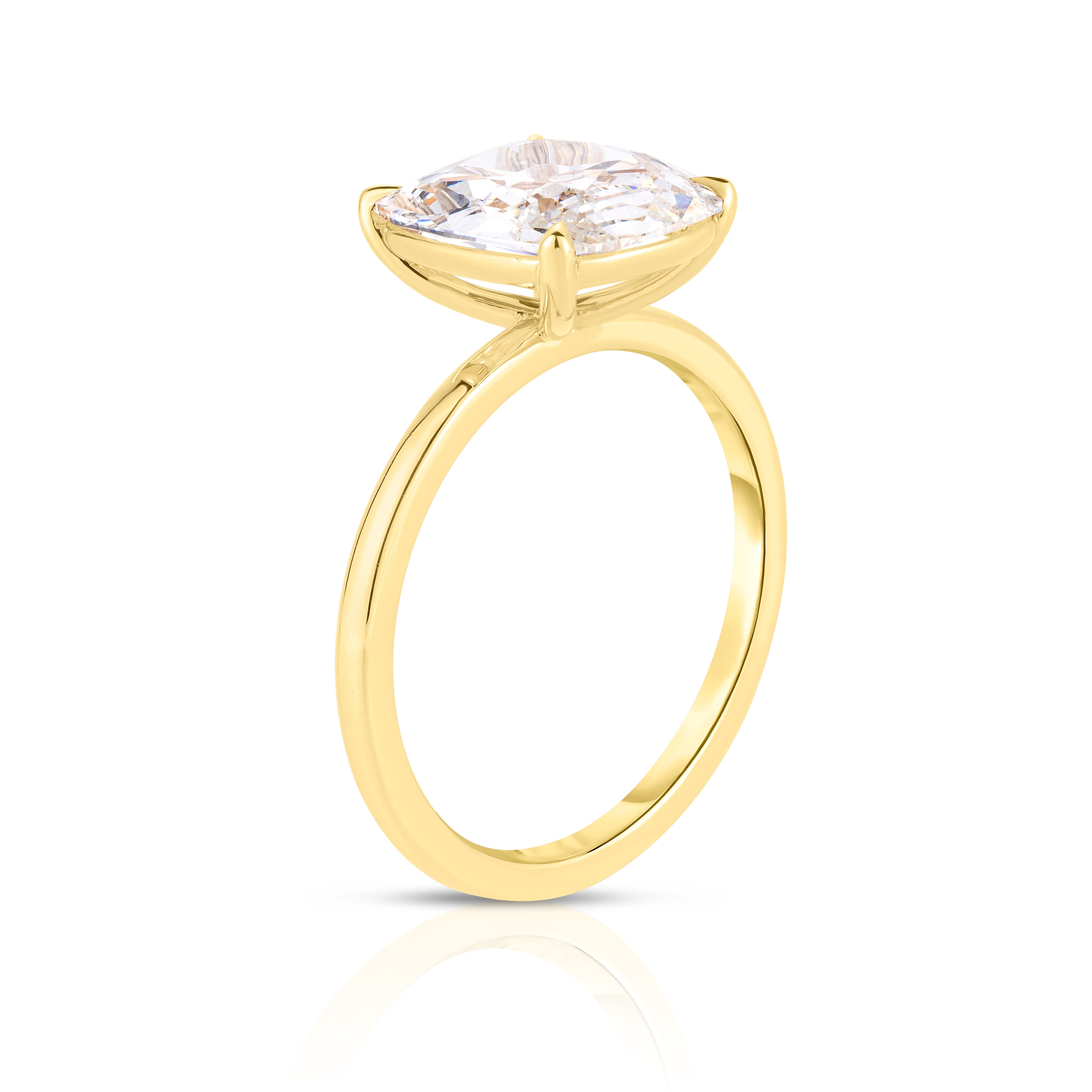 3.50 Carat Antique Cushion Cut Diamond Engagement Ring