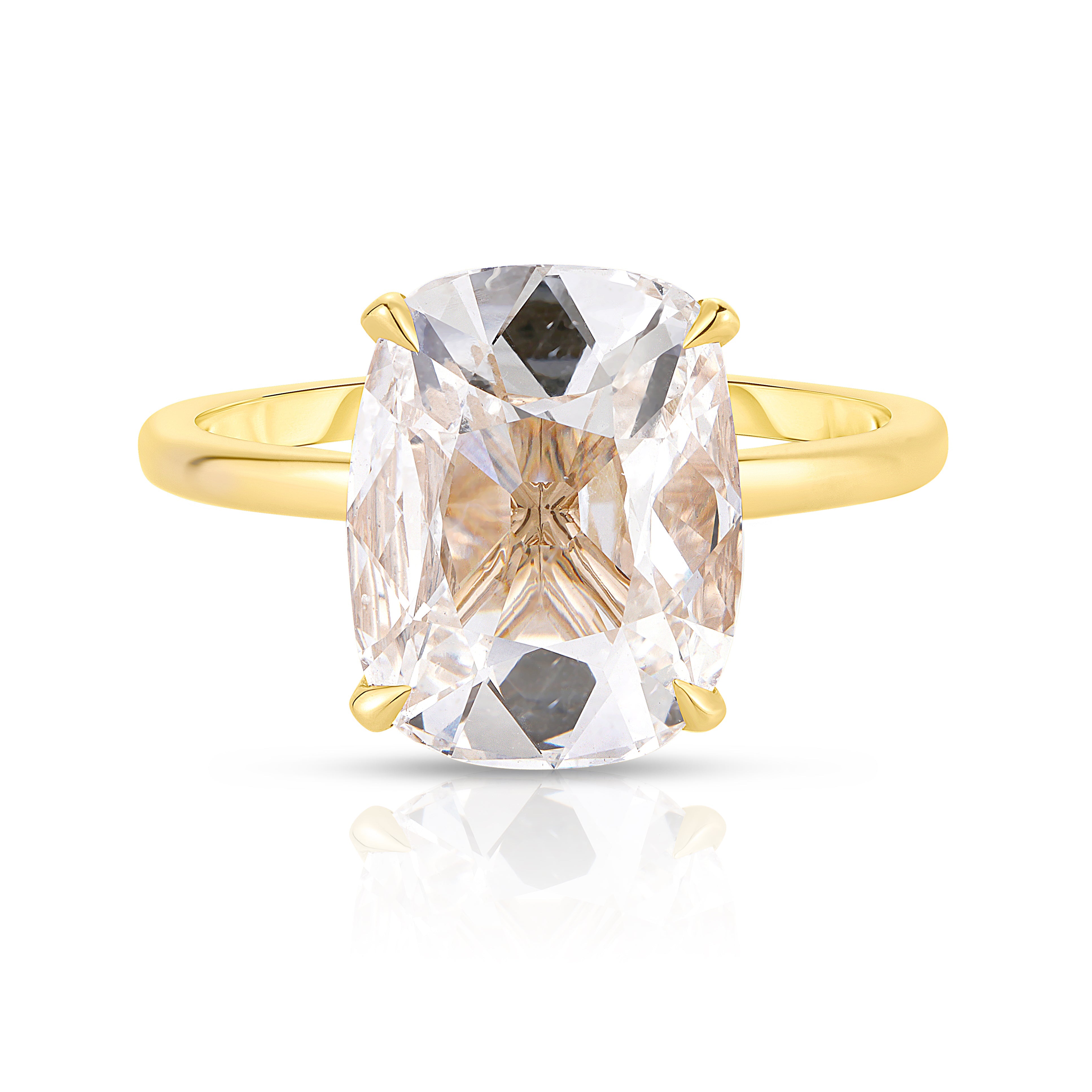 3.50 Carat Antique Cushion Cut Diamond Engagement Ring