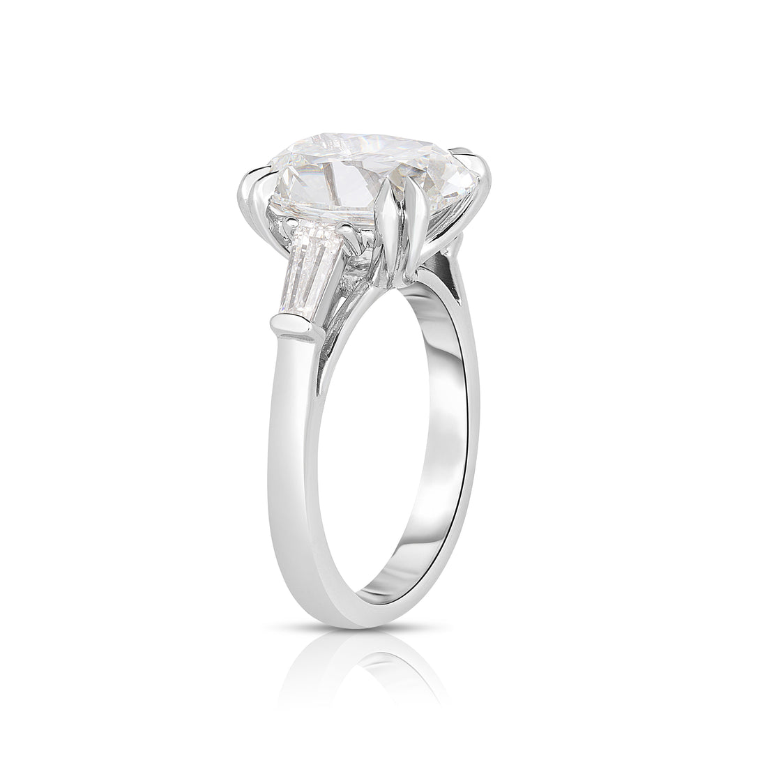 3.50 Carat Antique Cushion Cut Diamond Engagement Ring