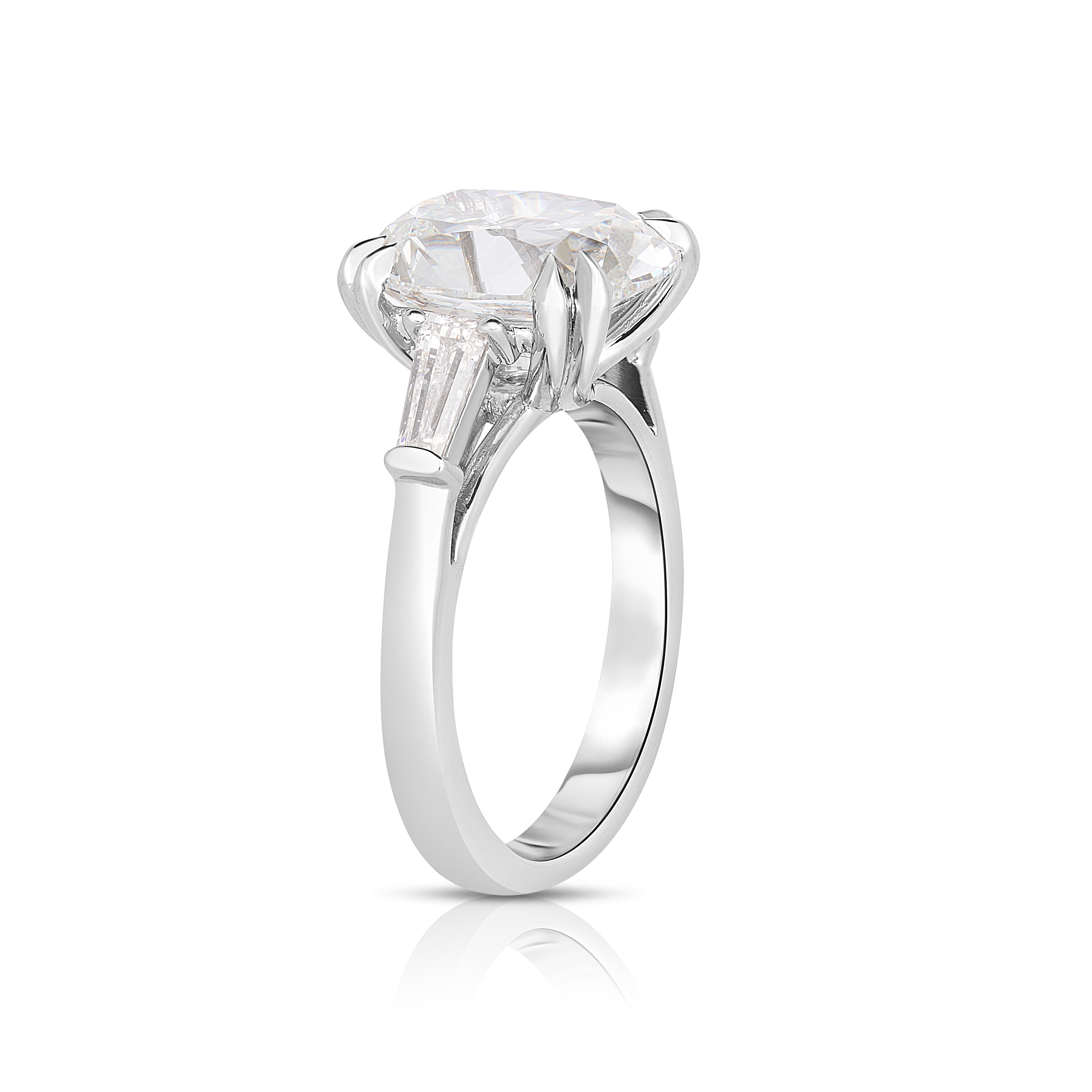 3.50 Carat Antique Cushion Cut Diamond Engagement Ring