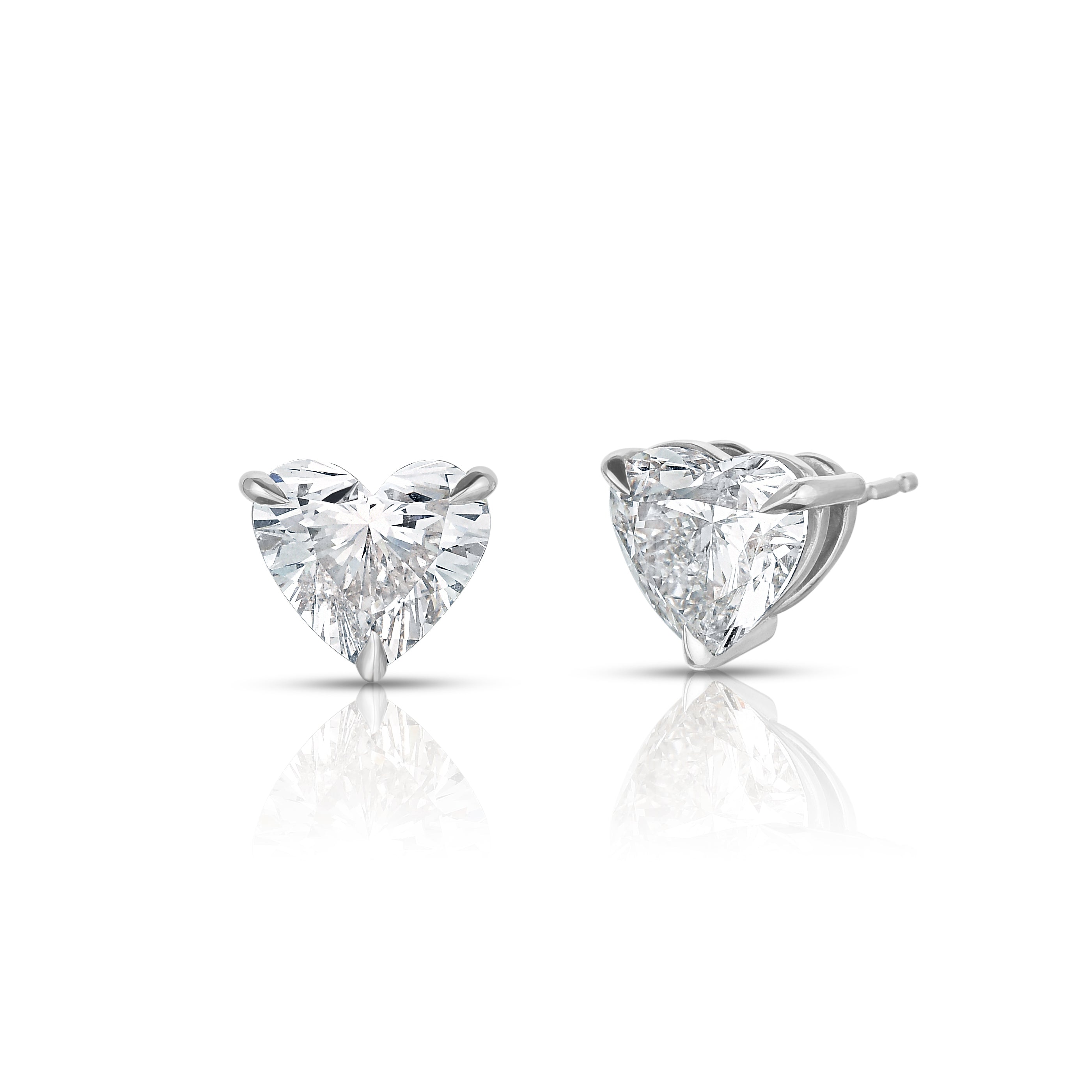 Diamond Heart Stud Earrings