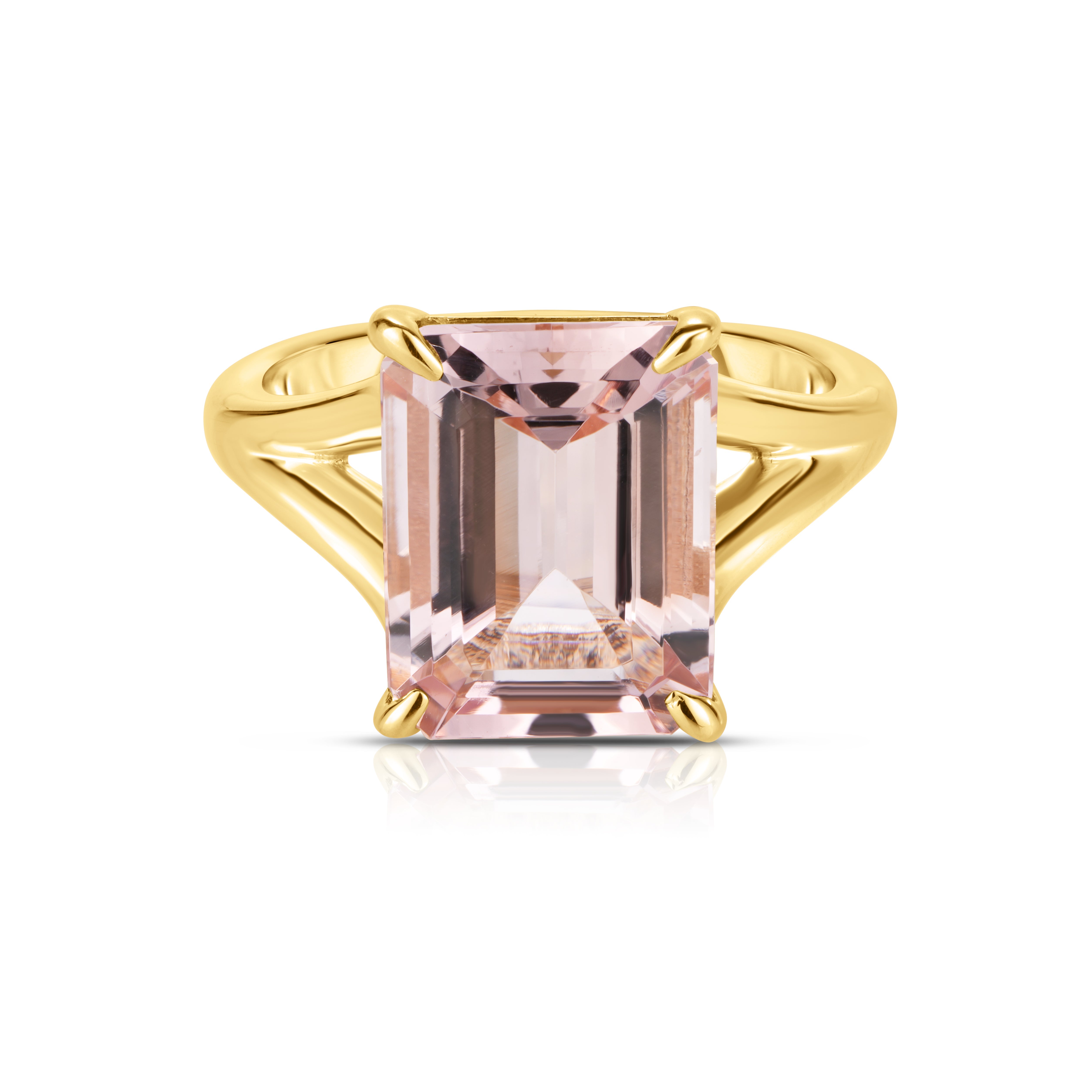 2.50 Carat Emerald Cut Morganite Engagement Ring