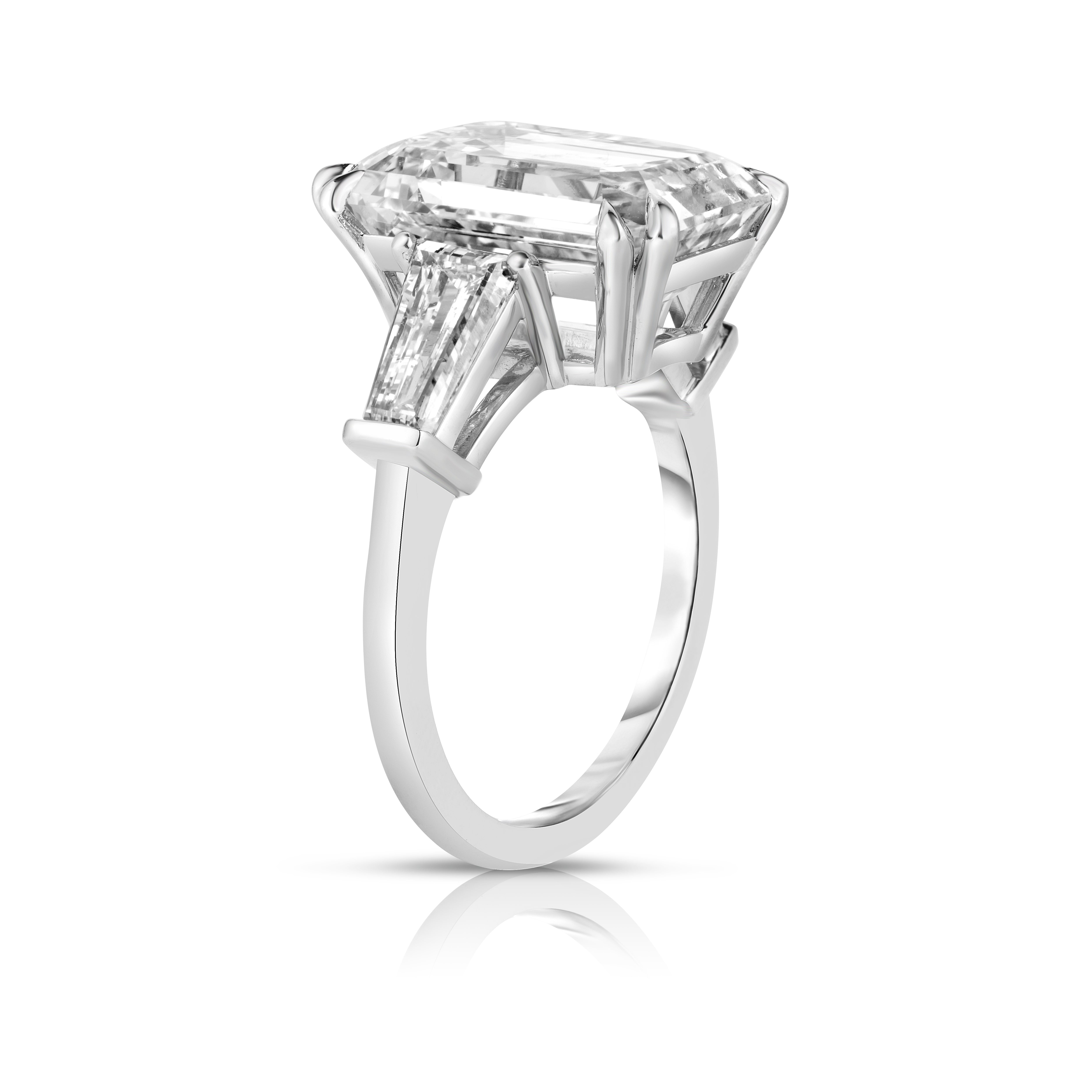 8.50 Carat Emerald Cut Diamond Engagement Ring