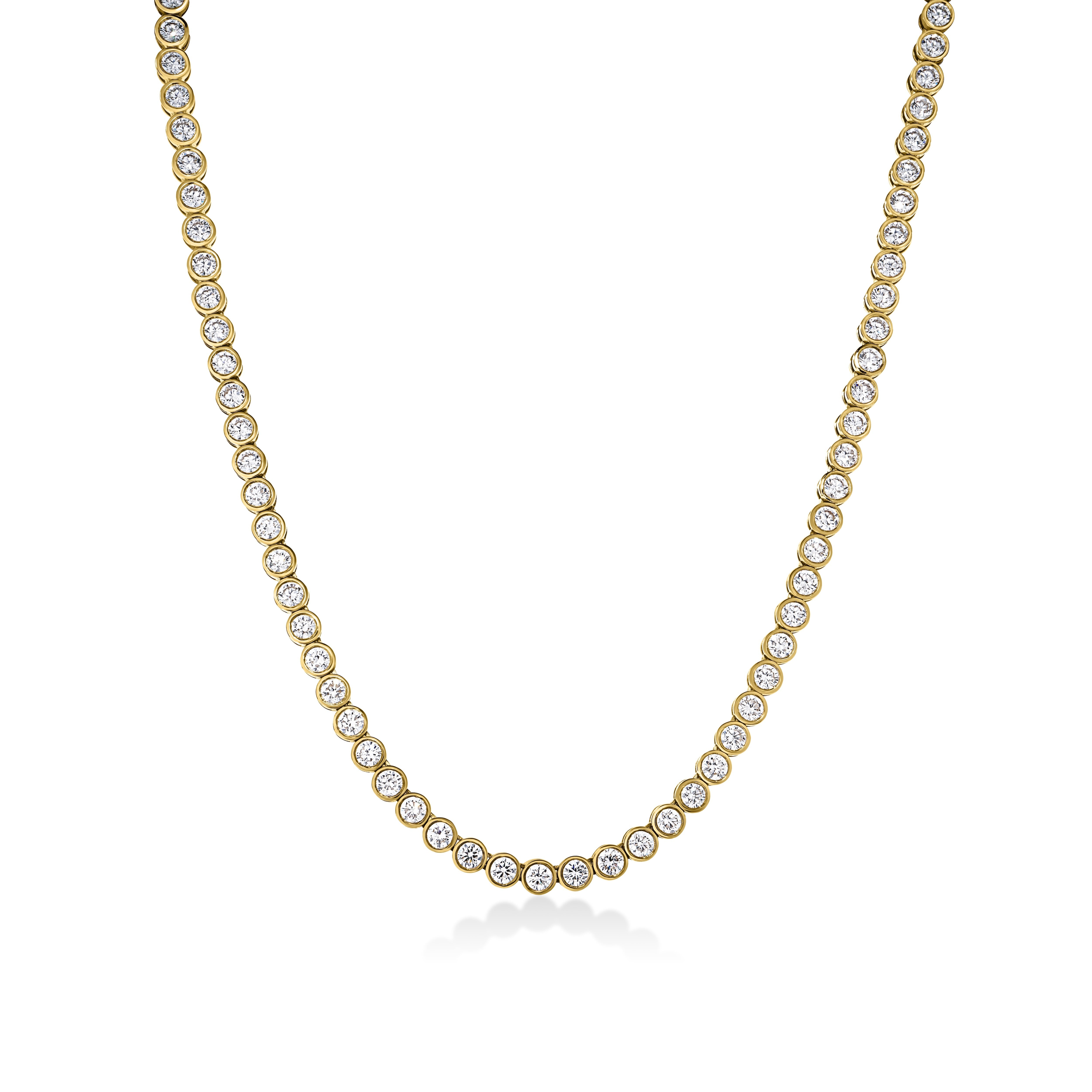 Bezel Set Lab Grown Diamond Tennis Necklace