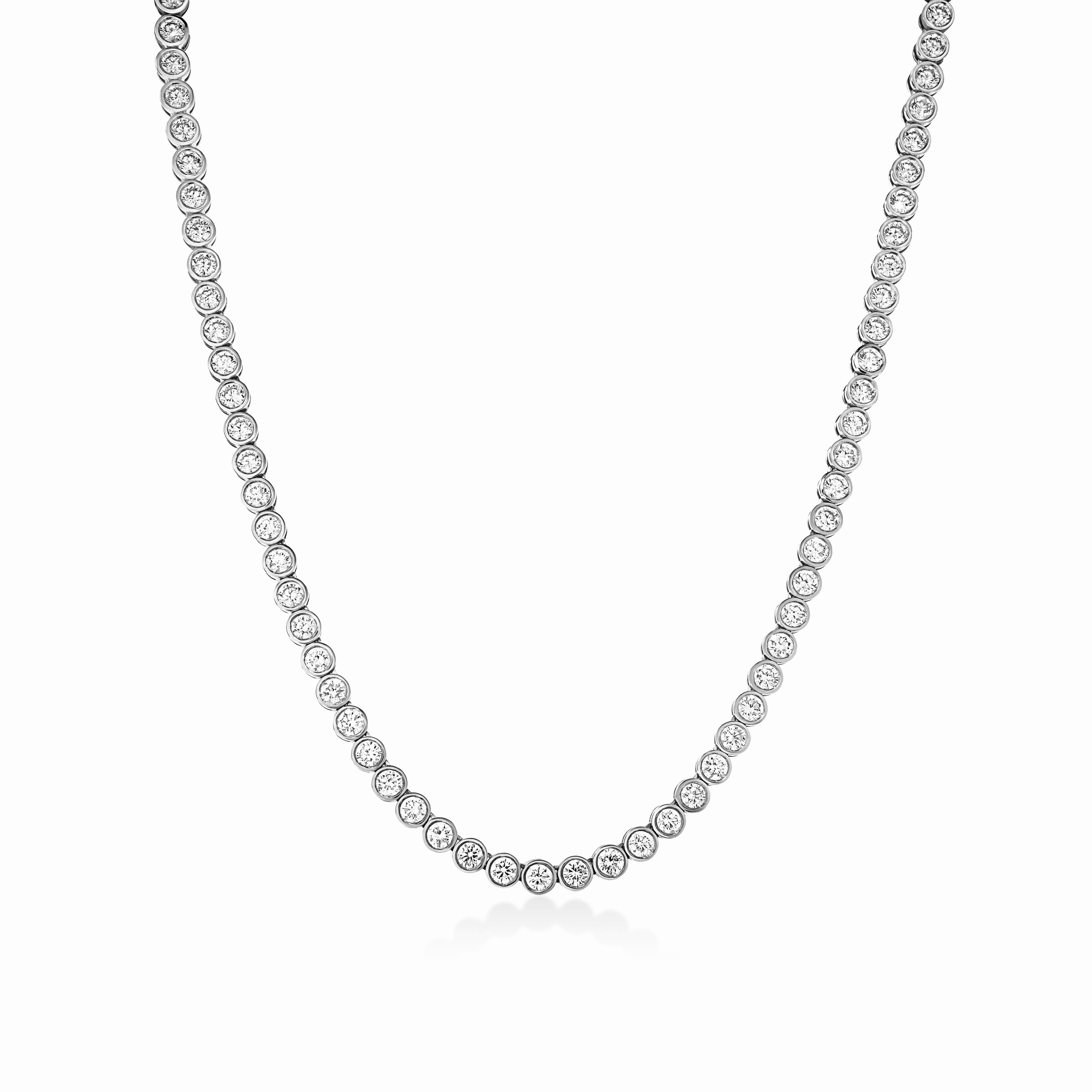 Bezel Set Lab Grown Diamond Tennis Necklace