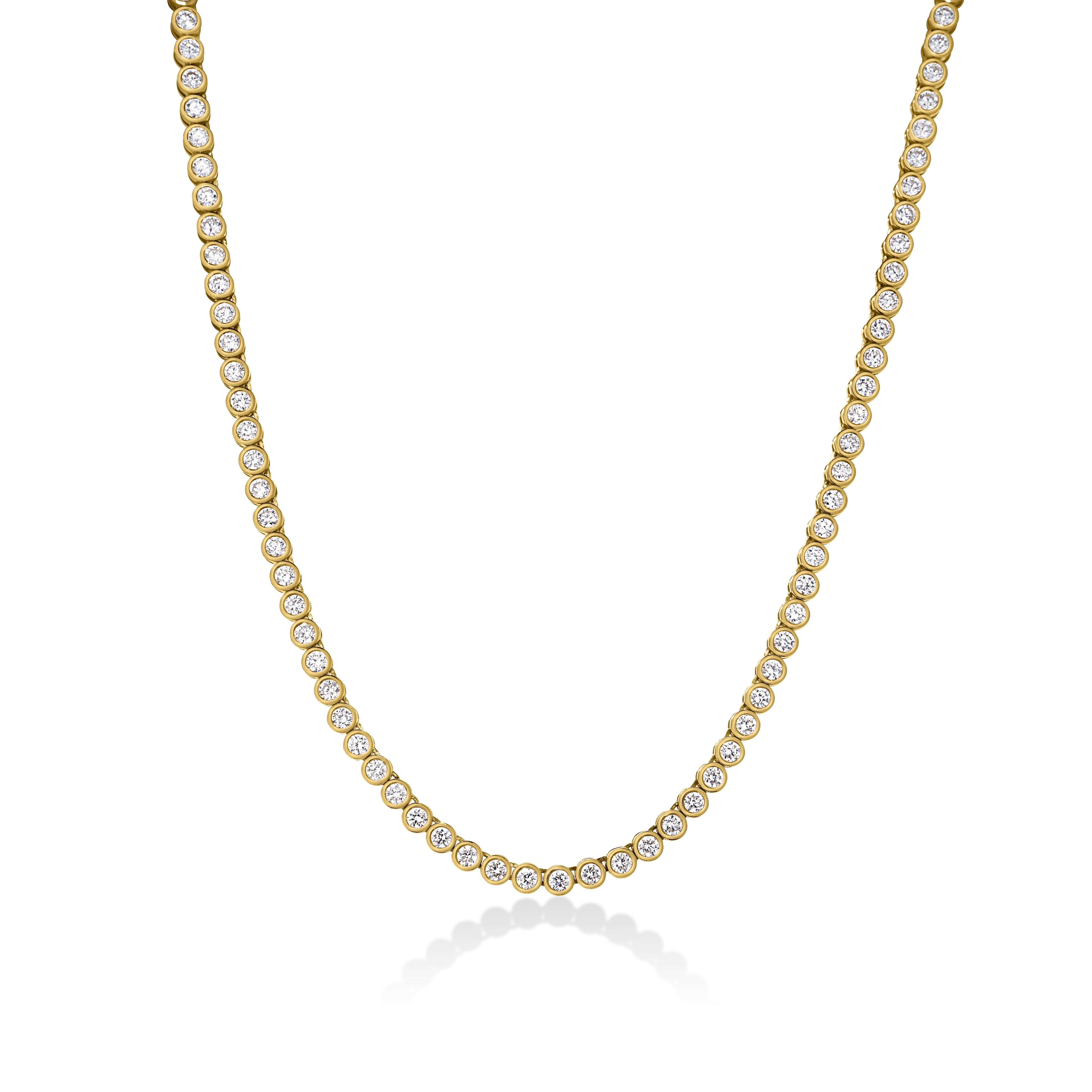 Bezel Set Lab Grown Diamond Tennis Necklace