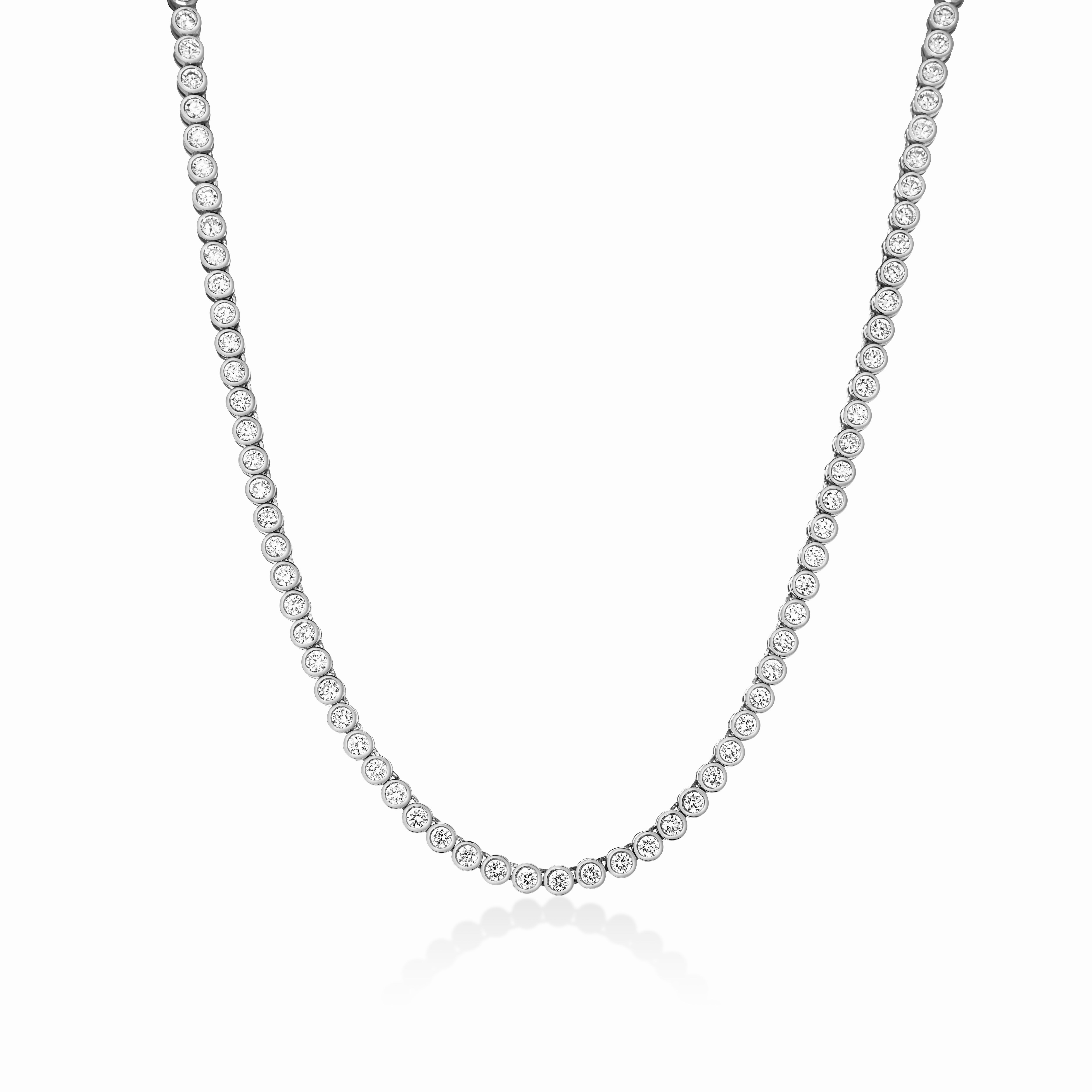 Bezel Set Lab Grown Diamond Tennis Necklace