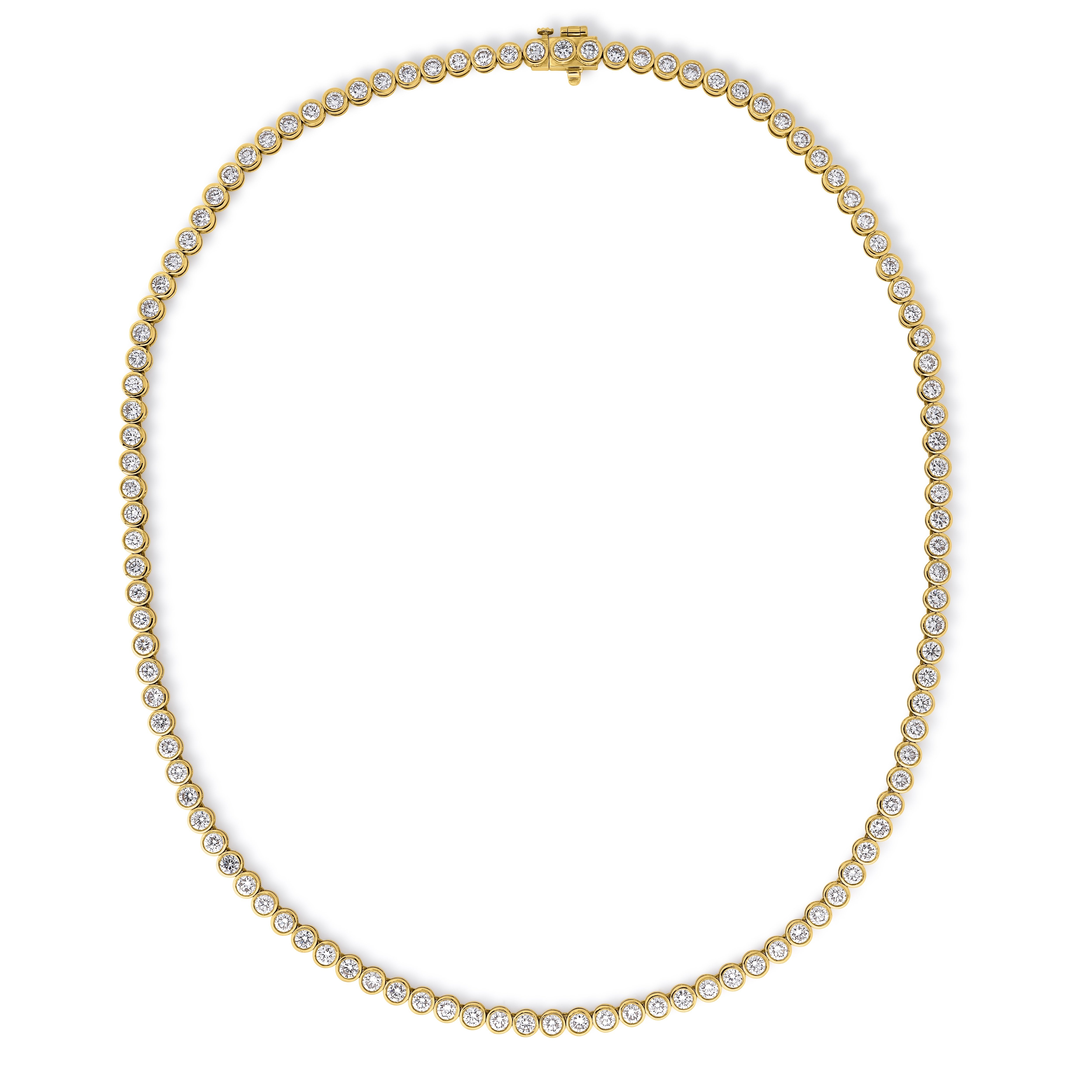 Bezel Set Lab Grown Diamond Tennis Necklace