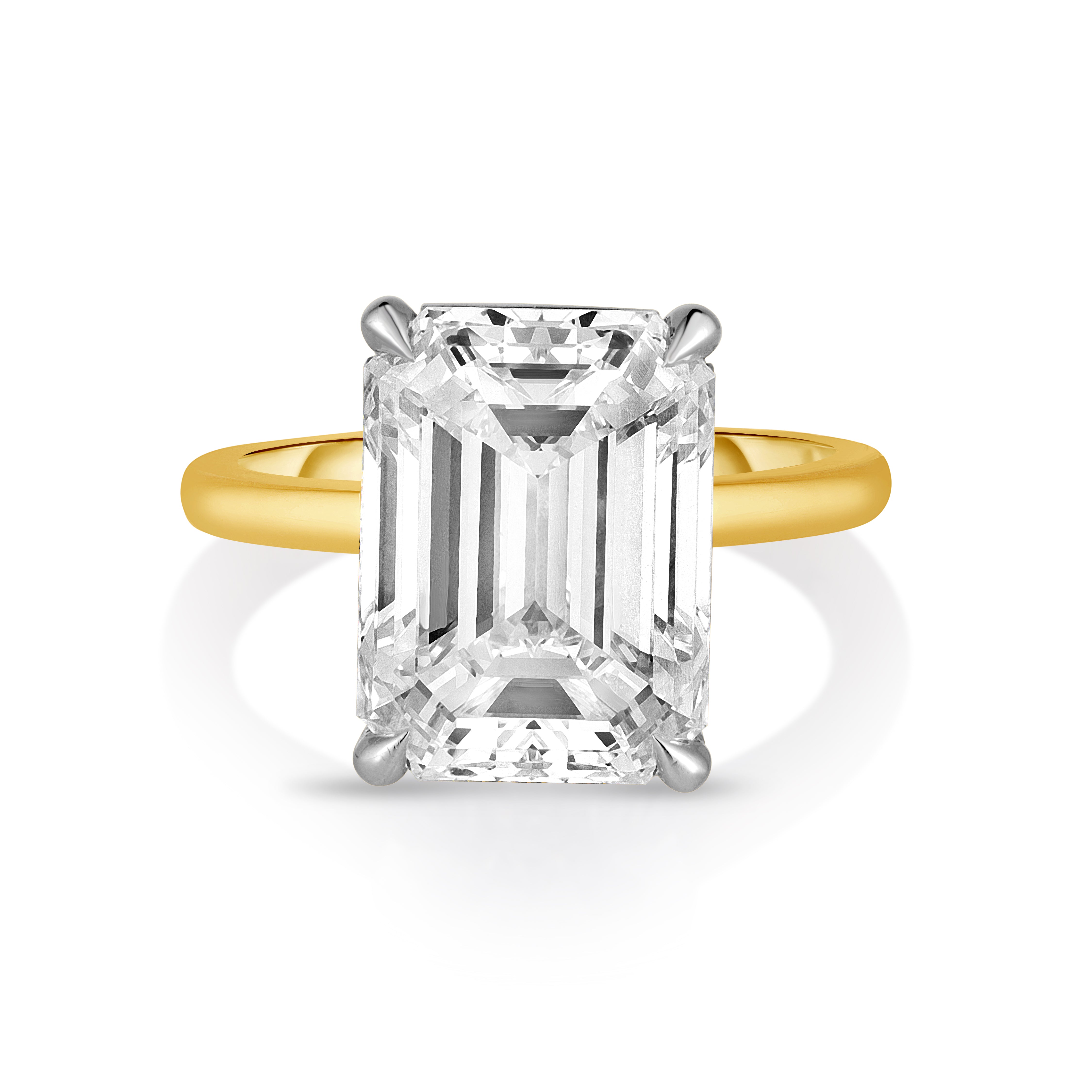 5.00 Carat Emerald Cut Diamond Engagement Ring