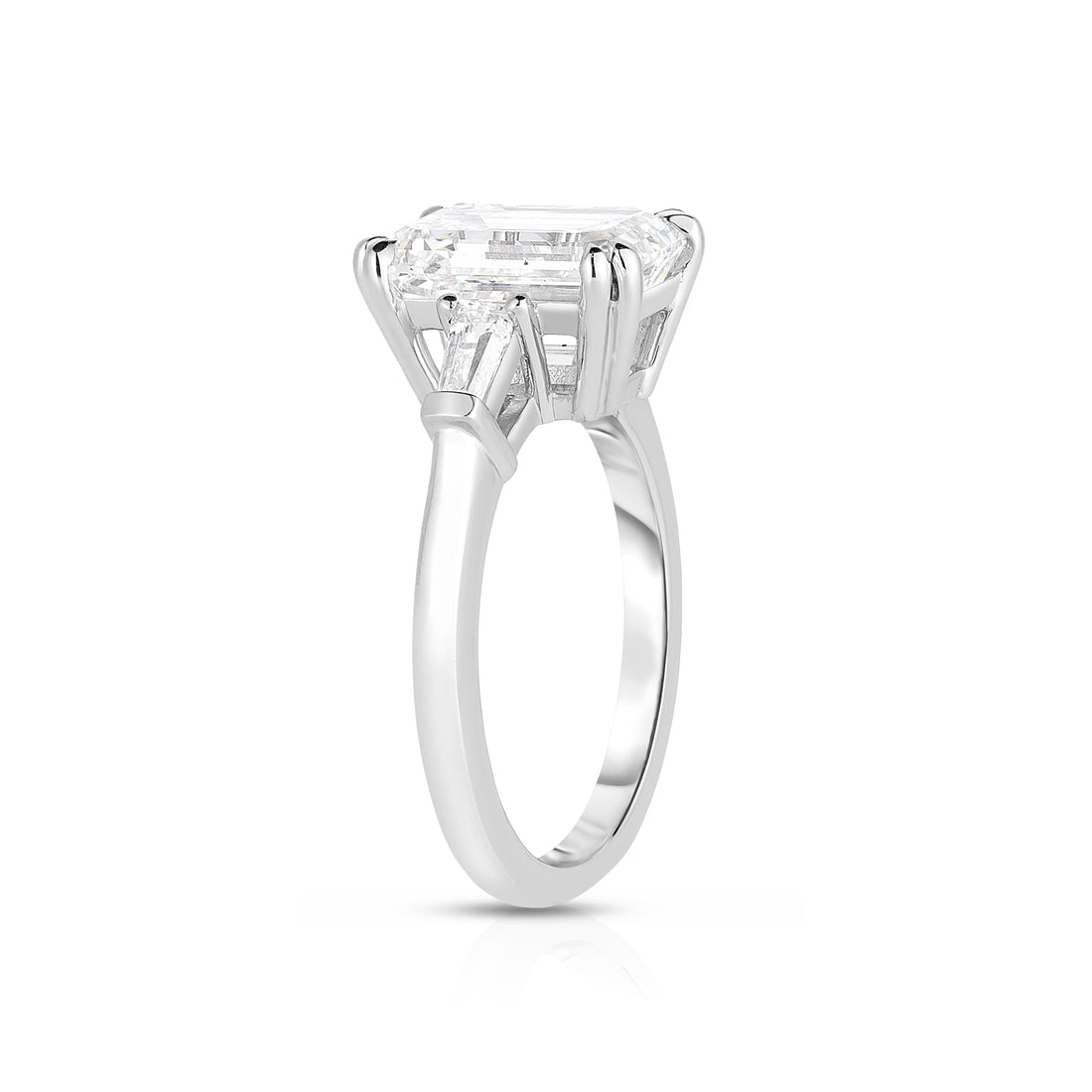 4.00 Carat Lab Diamond Emerald Cut Diamond Engagement Ring