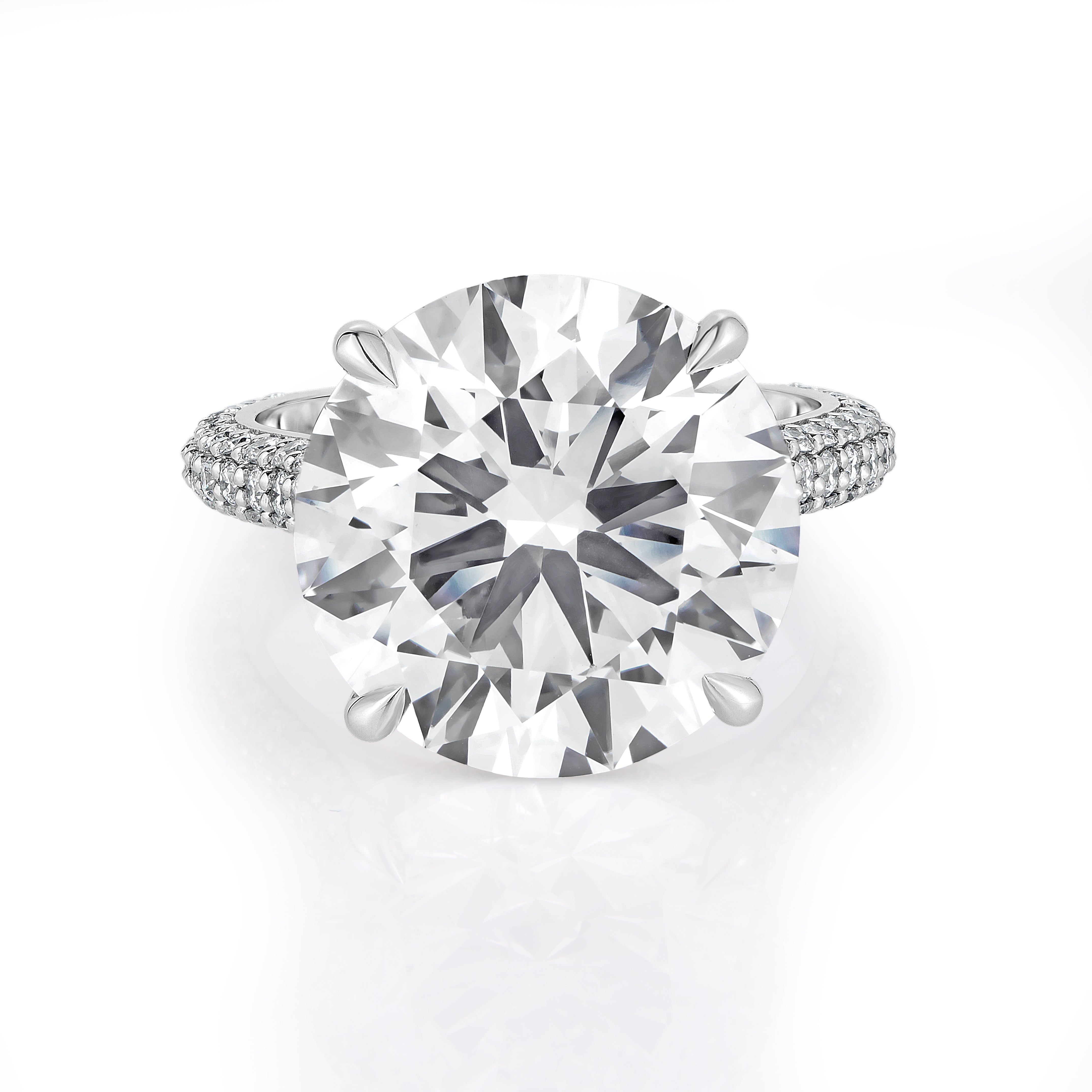 6.50 Carat Round Cut Diamond Engagement Ring