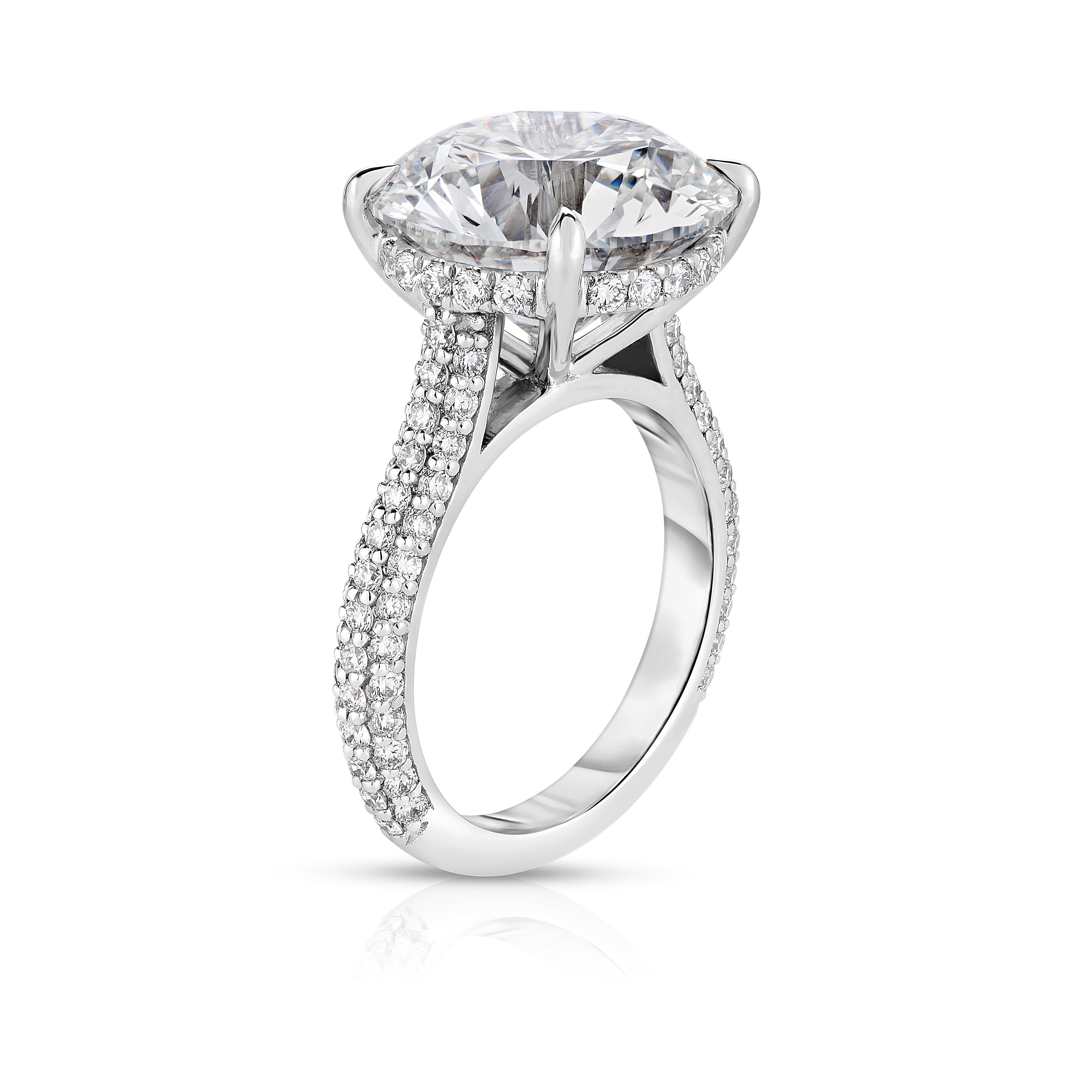 6.50 Carat Round Cut Diamond Engagement Ring
