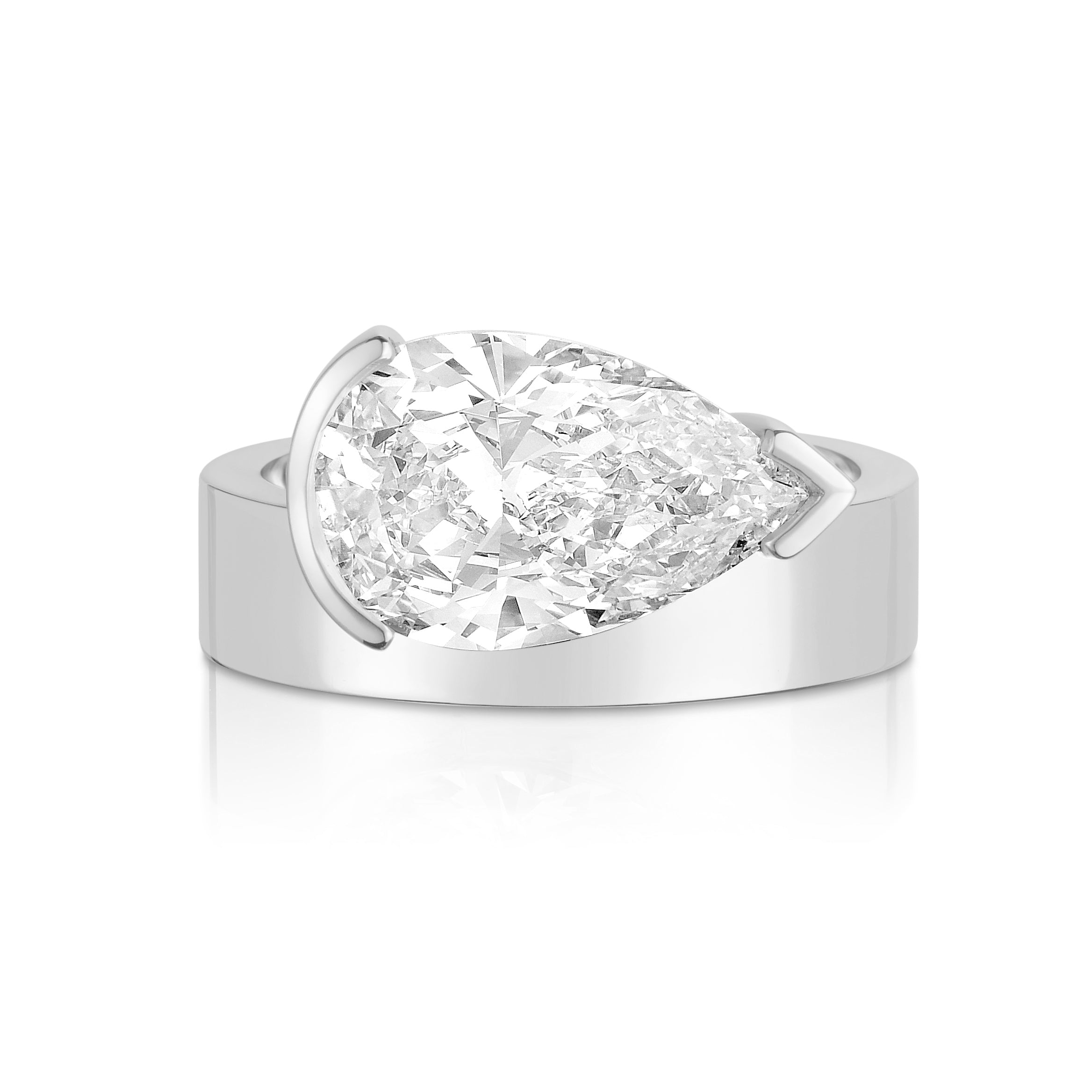 3.00 Carat Pear Cut Diamond Engagement Ring