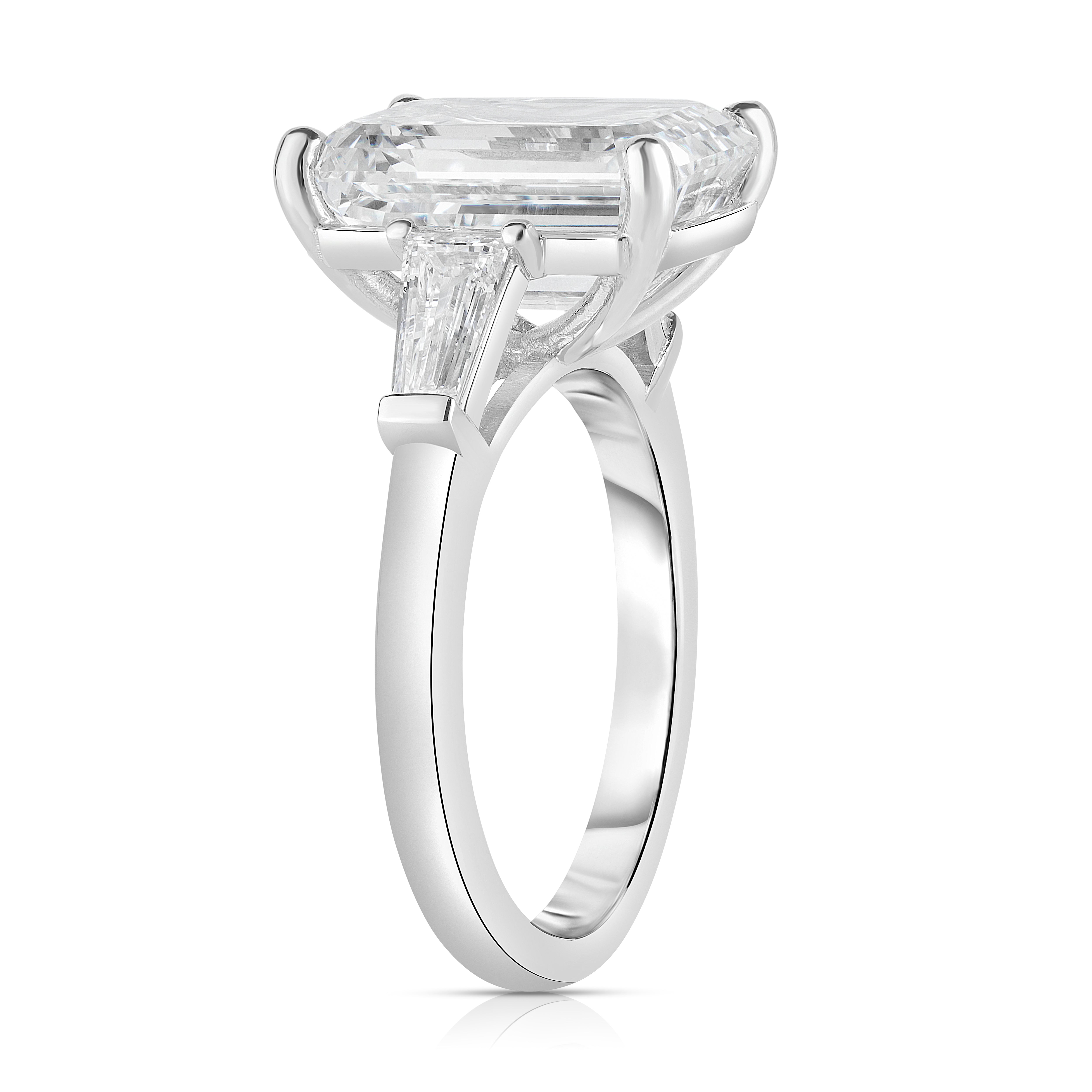 7.00 Carat Emerald Cut Diamond Engagement Ring