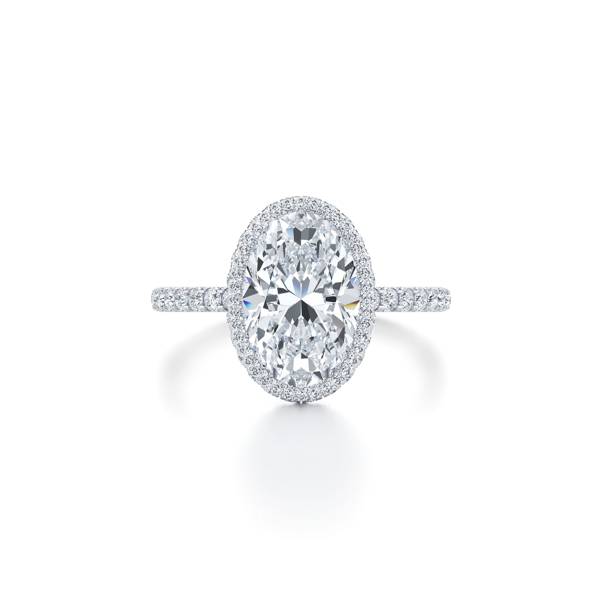Precious Metal:18k White Gold;Cut Shape:Oval
