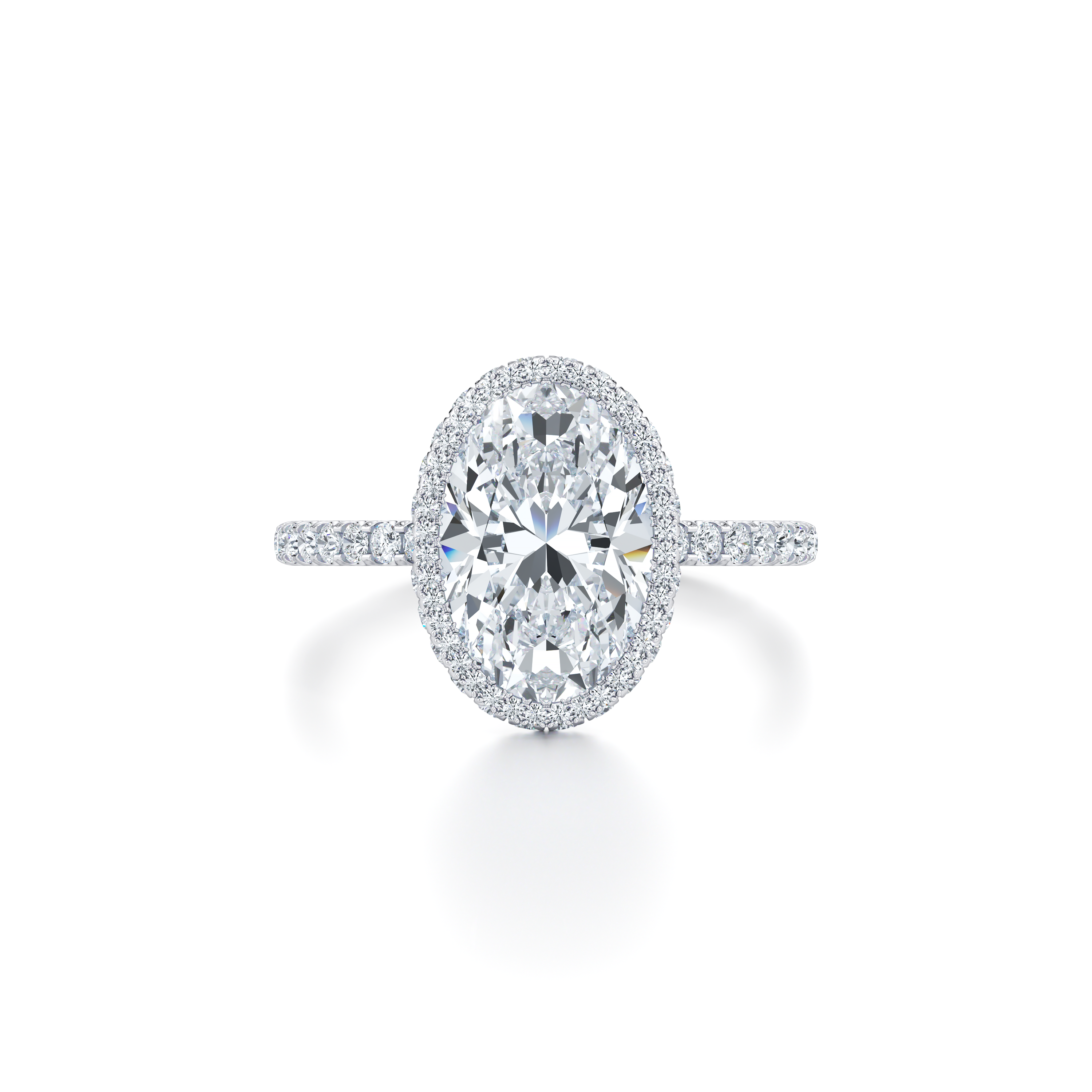 Precious Metal:18k White Gold;Cut Shape:Oval