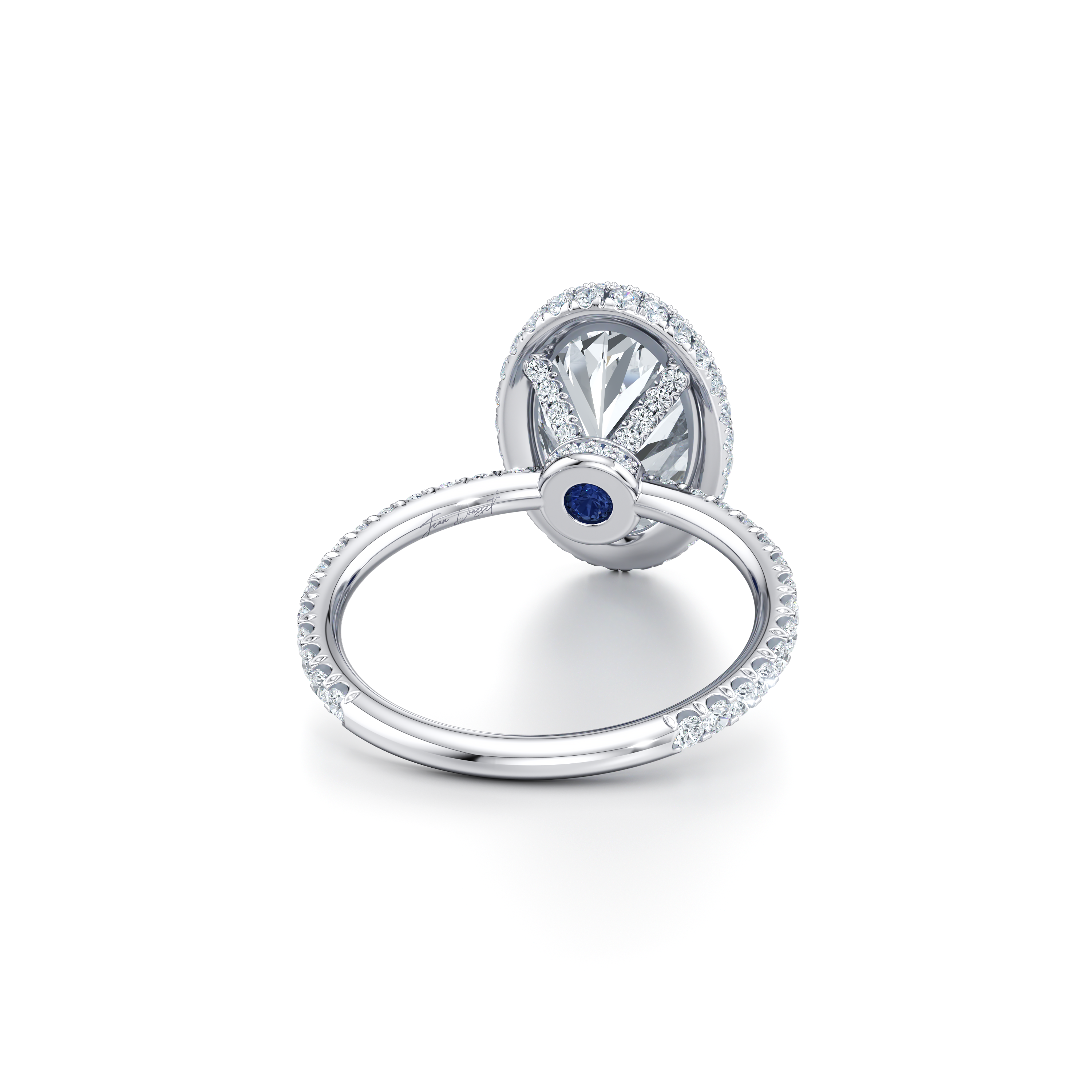 Alyssa Seamless Halo® Oval Cut Lab Diamond Engagement Ring