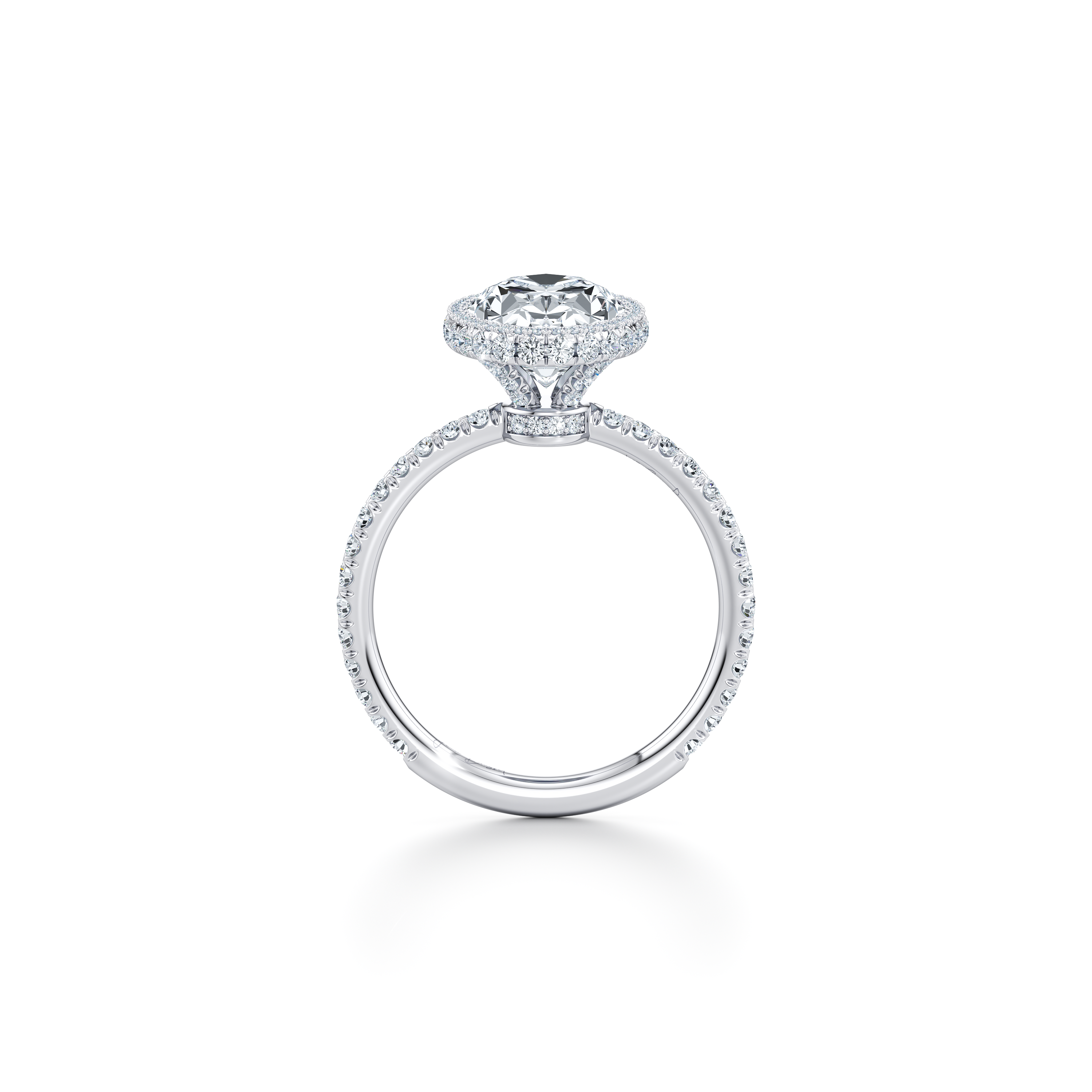 Alyssa Seamless Halo® Oval Cut Lab Diamond Engagement Ring