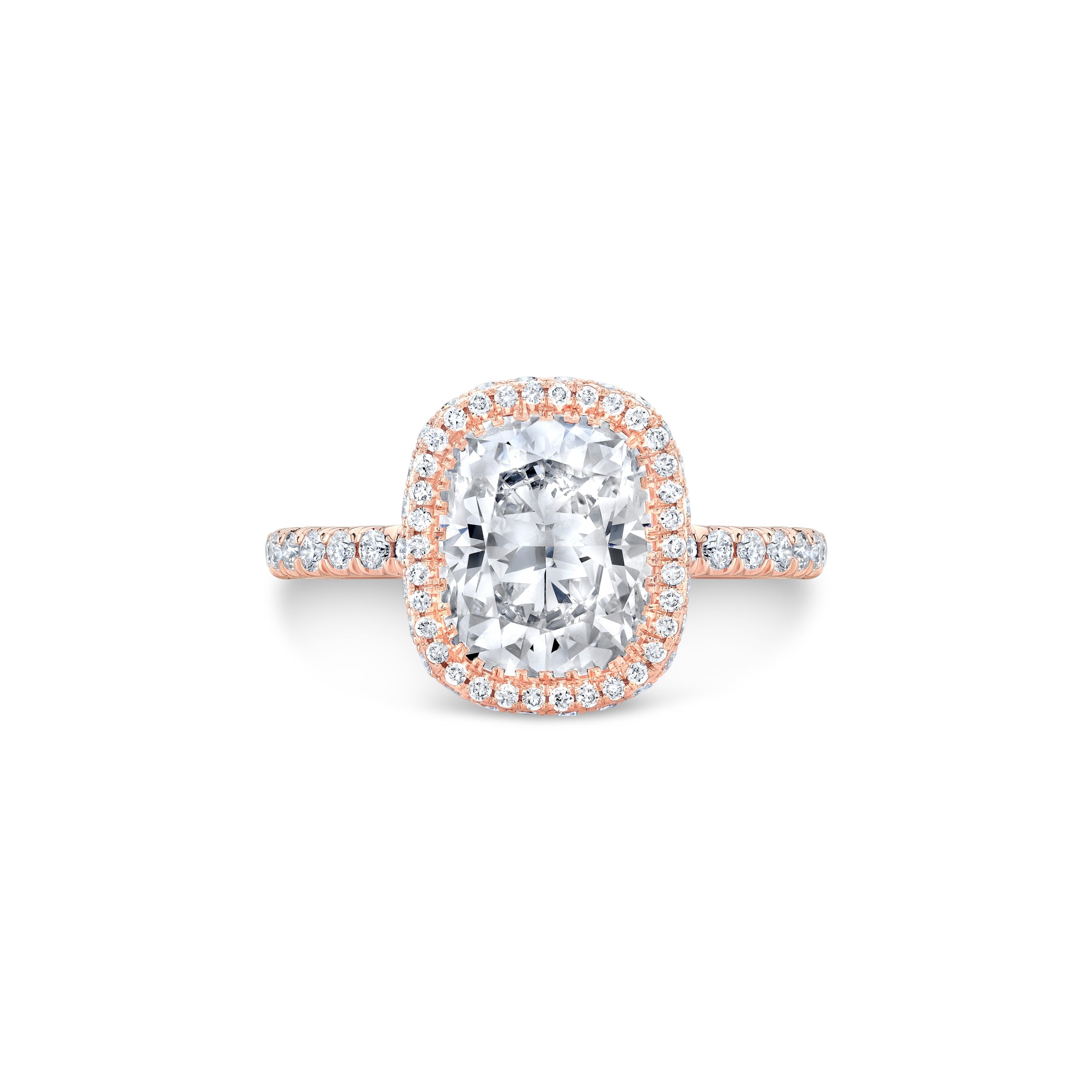 Alyssa Antique Cushion Seamless Halo® Lab Diamond Engagement Ring