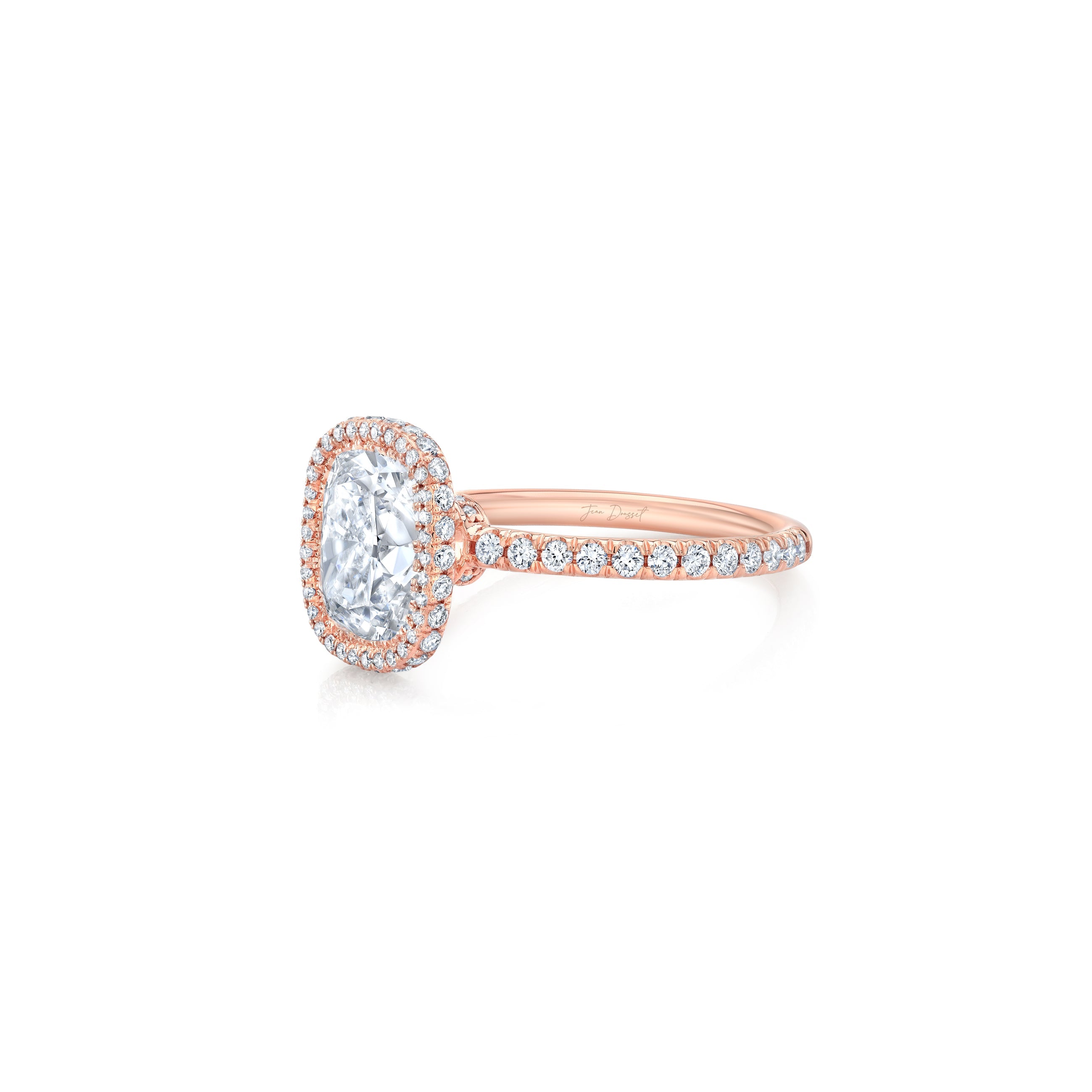 Alyssa Antique Cushion Seamless Halo® Lab Diamond Engagement Ring