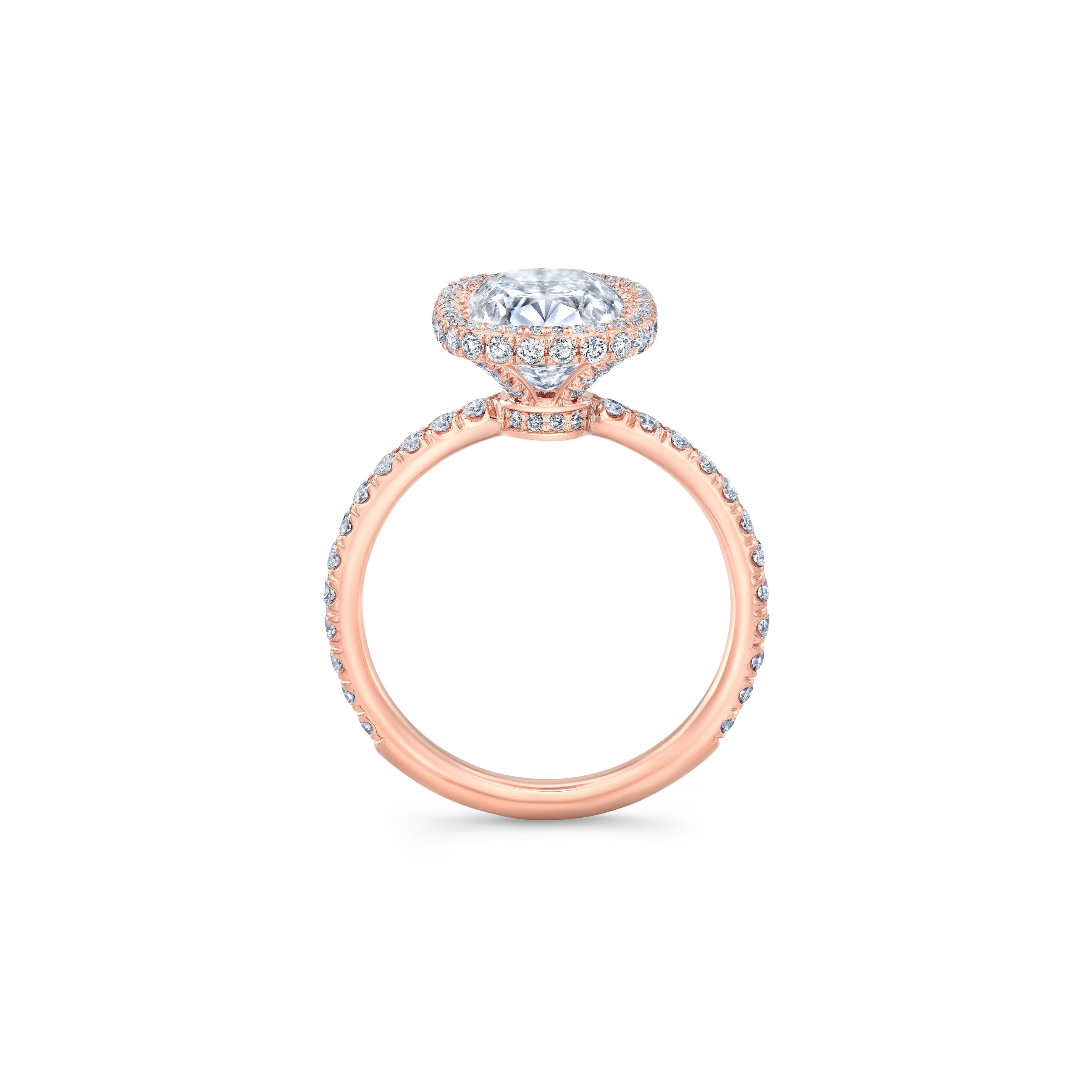 Alyssa Antique Cushion Seamless Halo® Lab Diamond Engagement Ring