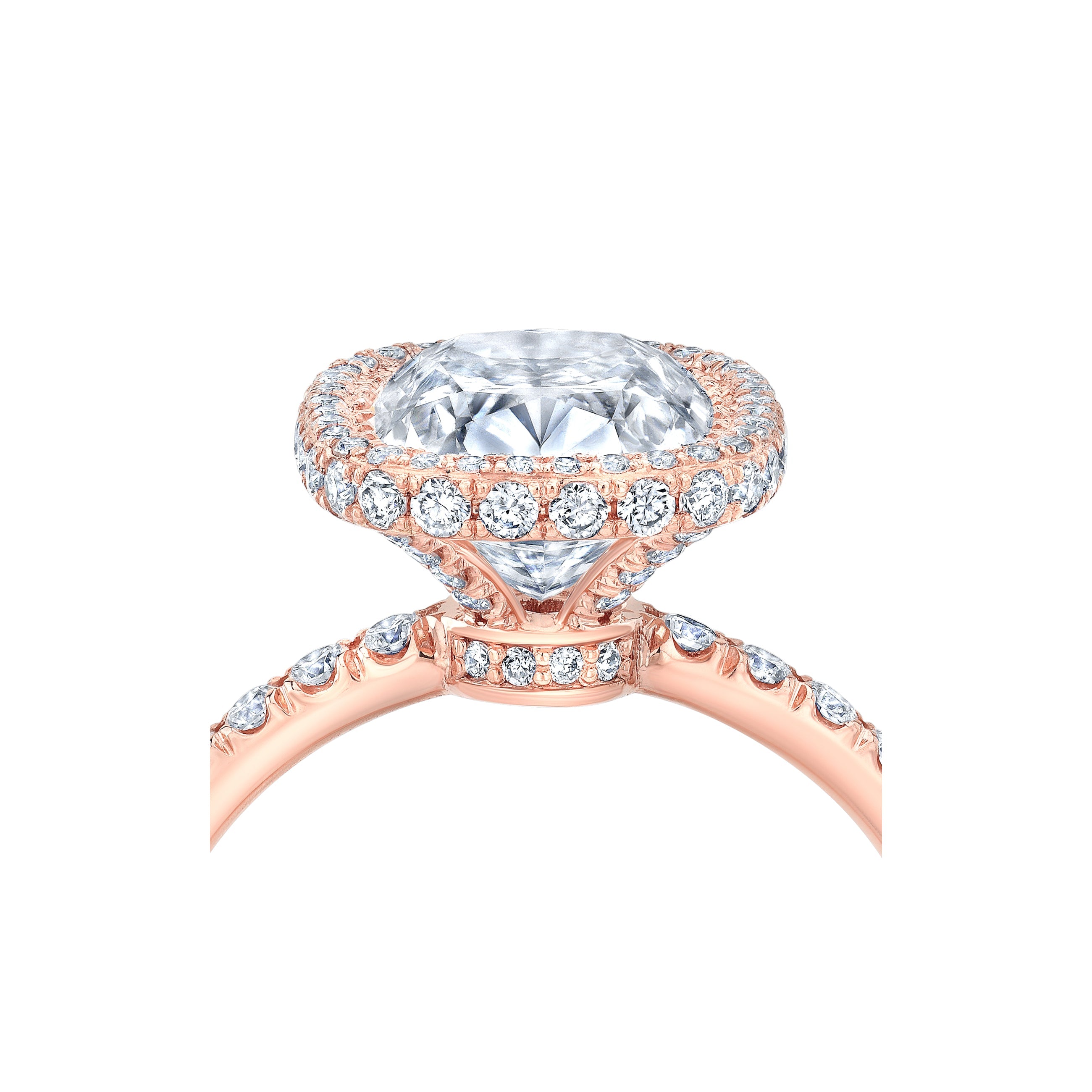 Alyssa Antique Cushion Seamless Halo® Lab Diamond Engagement Ring