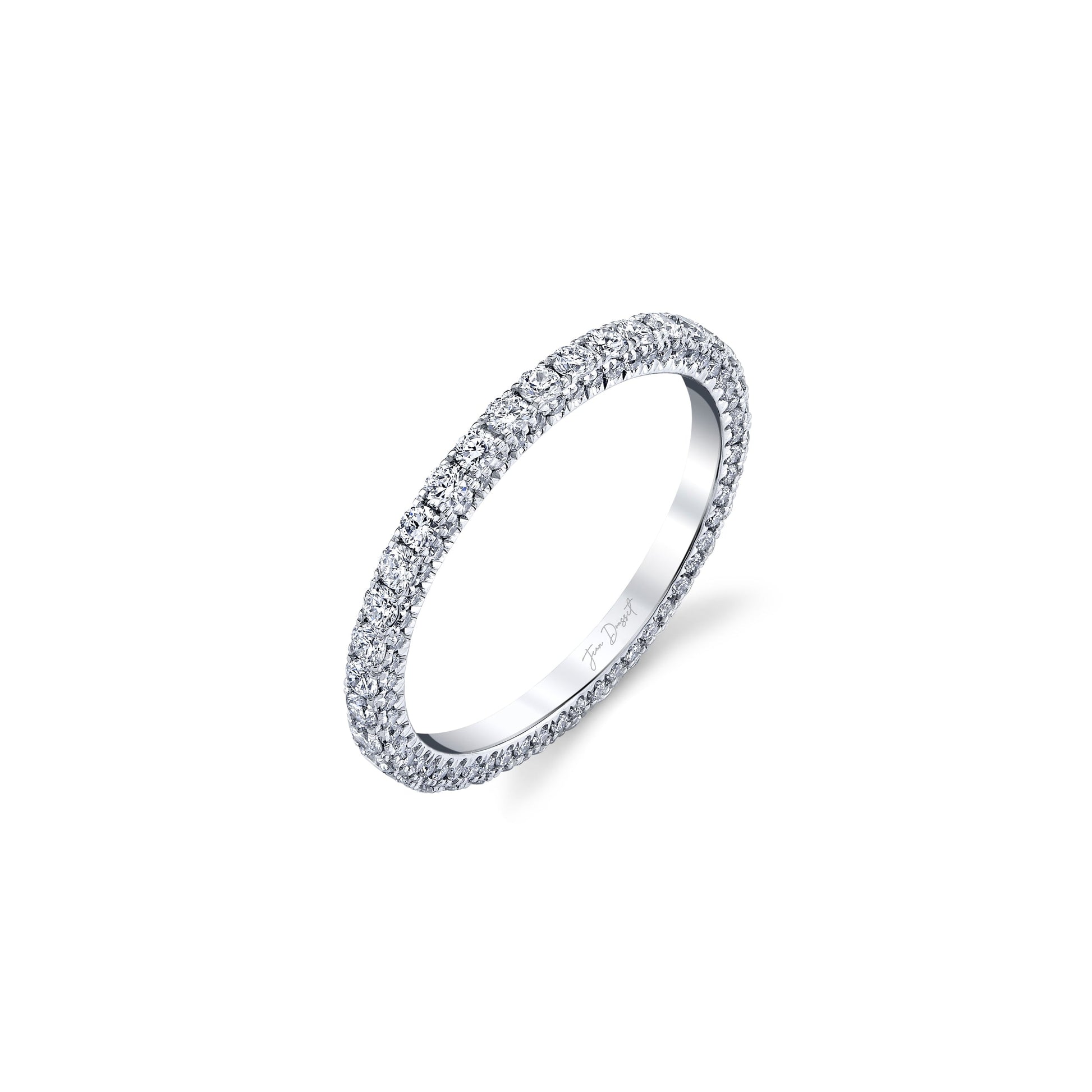 Alyssa Lab Diamond Eternity Band Platinum Three Row Eternity 3/4 View|Precious Metal:Platinum;Band Style:Three Row Eternity