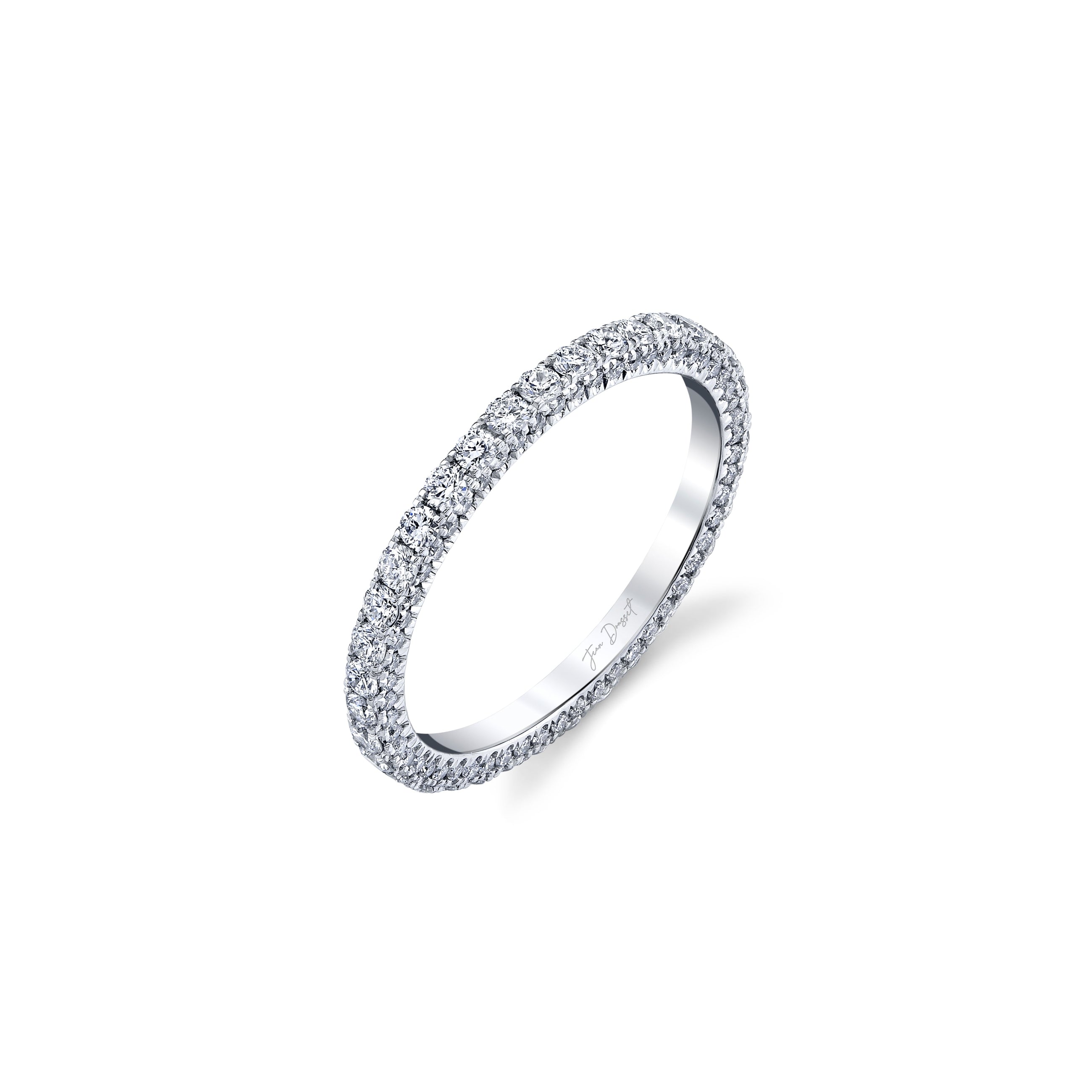 Alyssa Lab Diamond Eternity Band Platinum Three Row Eternity 3/4 View|Precious Metal:Platinum;Band Style:Three Row Eternity