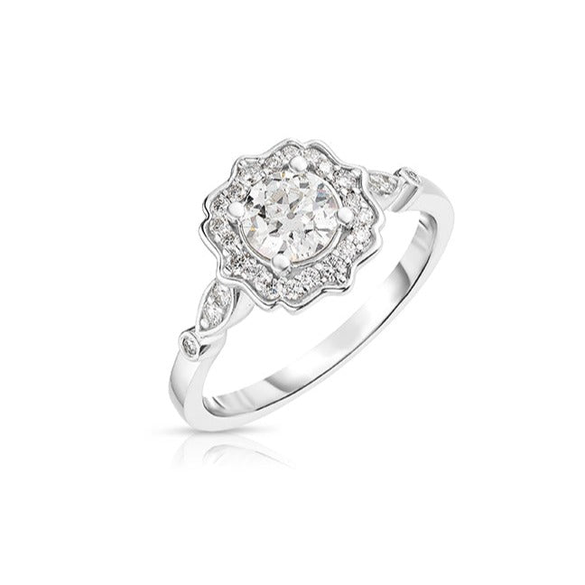 0.81 Carat Round Cut Diamond Engagement Ring