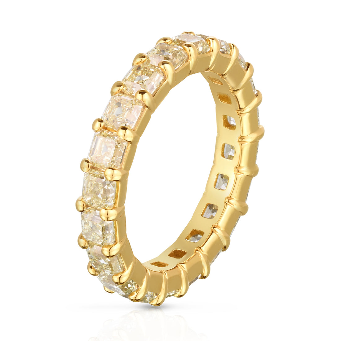 Asscher Cut Diamond Eternity Band in Fancy Yellow