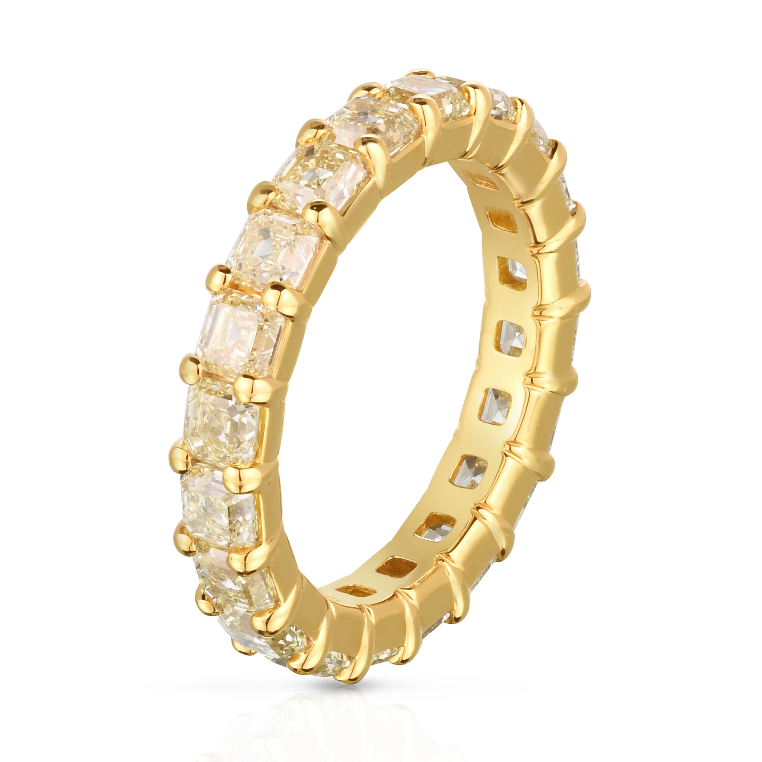 Asscher Cut Diamond Eternity Band in Fancy Yellow