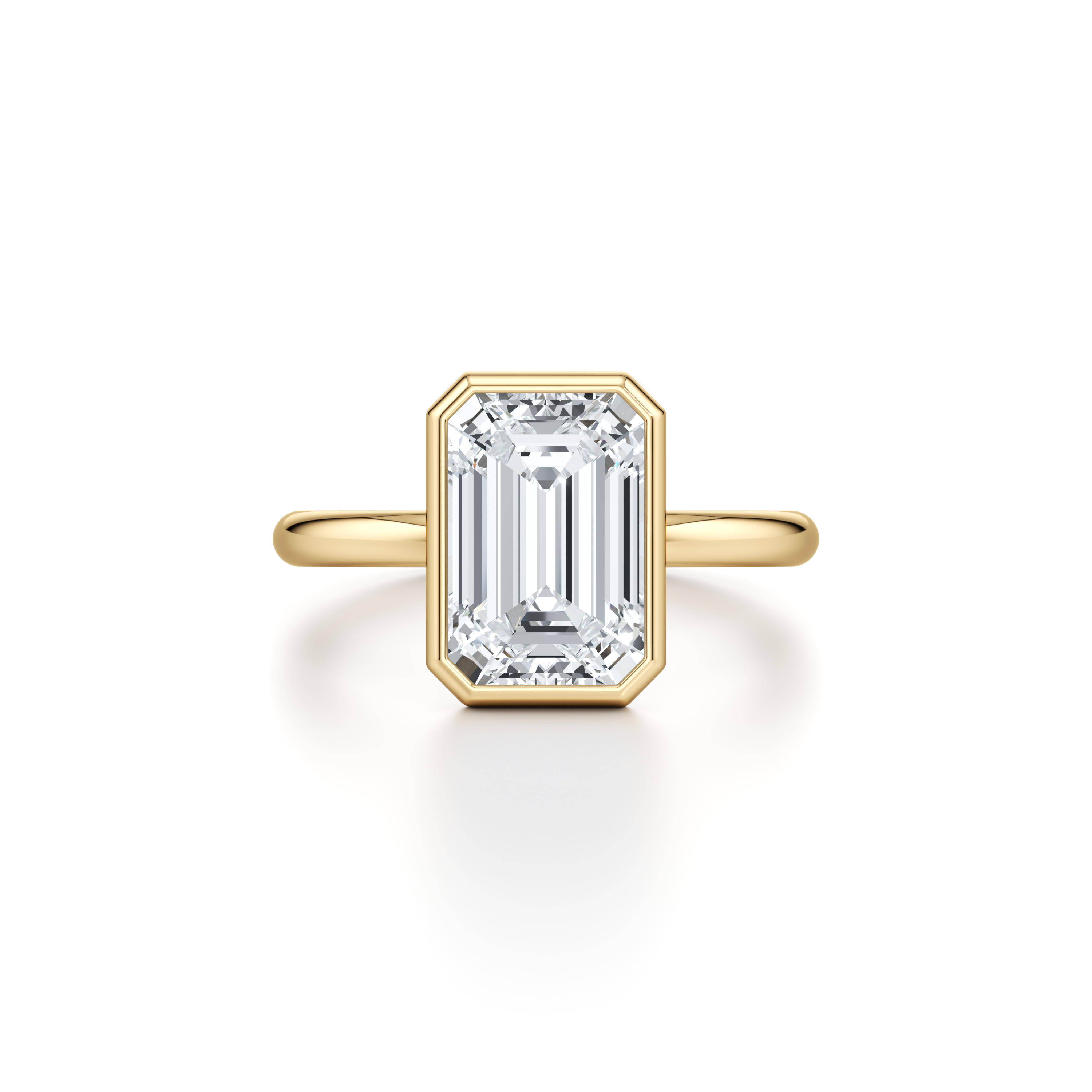 Precious Metal:18k Yellow Gold;Cut Shape:Emerald