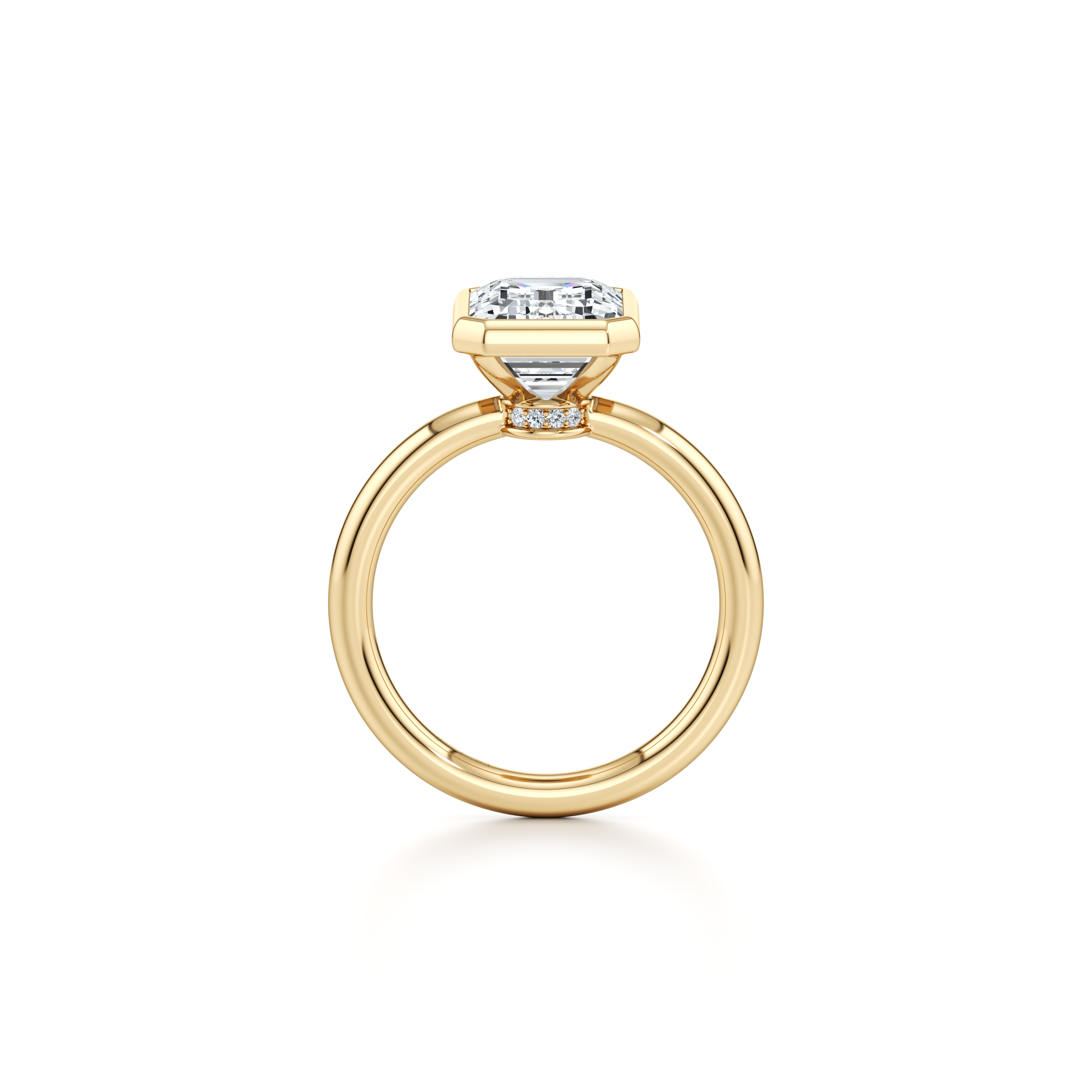 Audrey Emerald Cut Bezel Solitaire Lab Diamond Engagement Ring