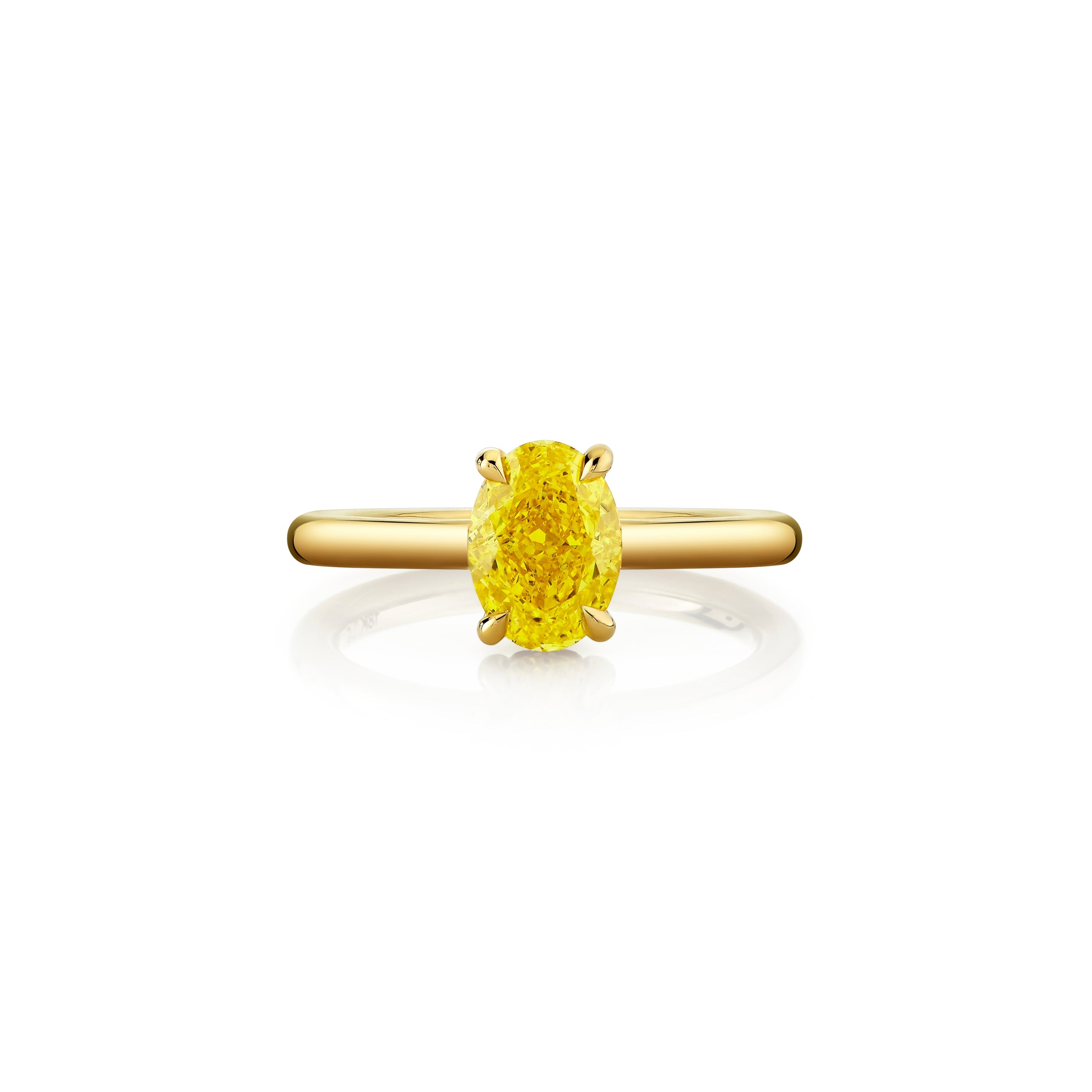 Audrey Oval Solitaire Lab Yellow Diamond Engagement Ring