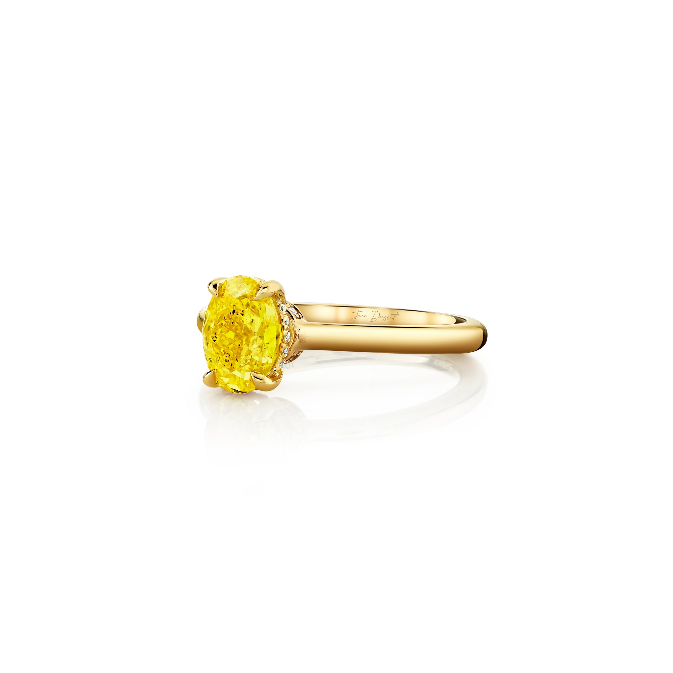 Audrey Oval Solitaire Lab Yellow Diamond Engagement Ring