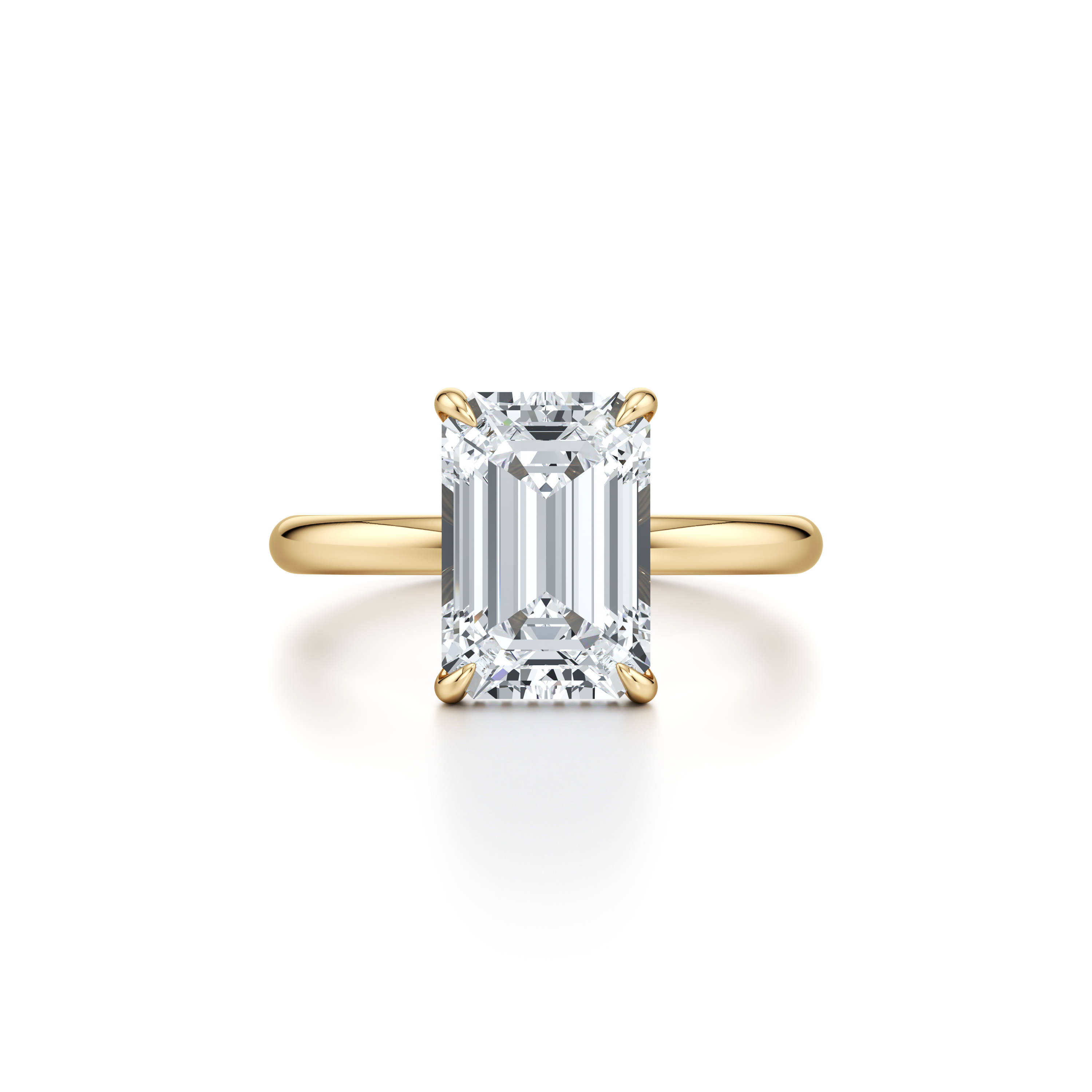 Precious Metal:18k Yellow Gold;Cut Shape:Emerald
