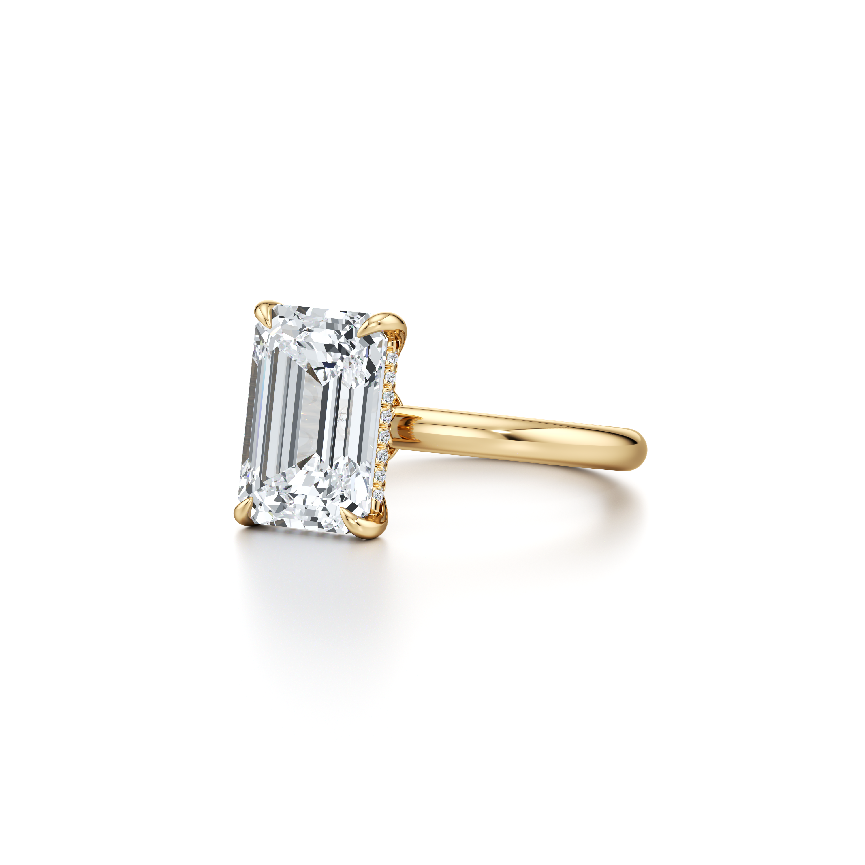 Audrey Emerald Solitaire Lab Diamond Engagement Ring