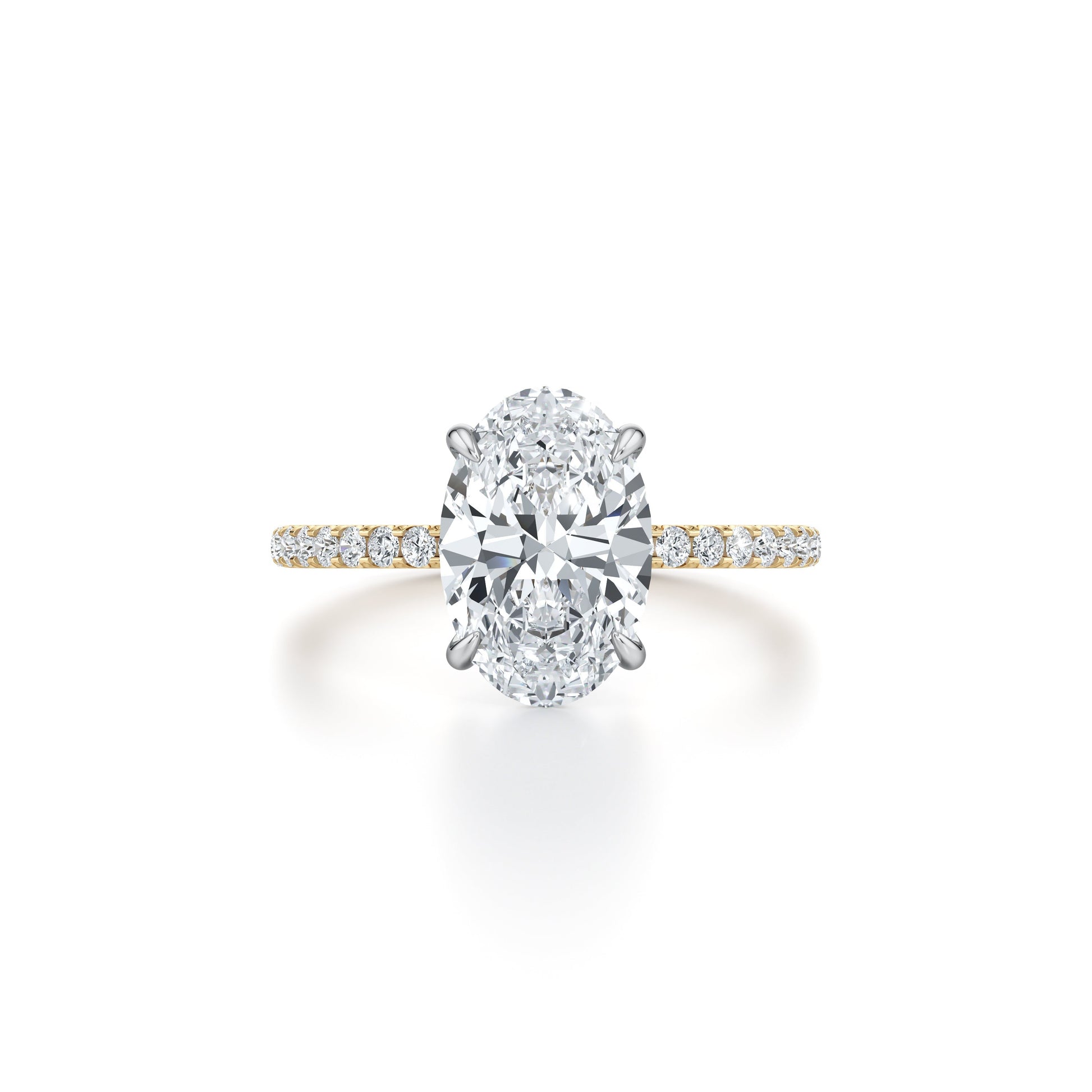 Precious Metal:18k Yellow Gold and Platinum;Cut Shape:Oval