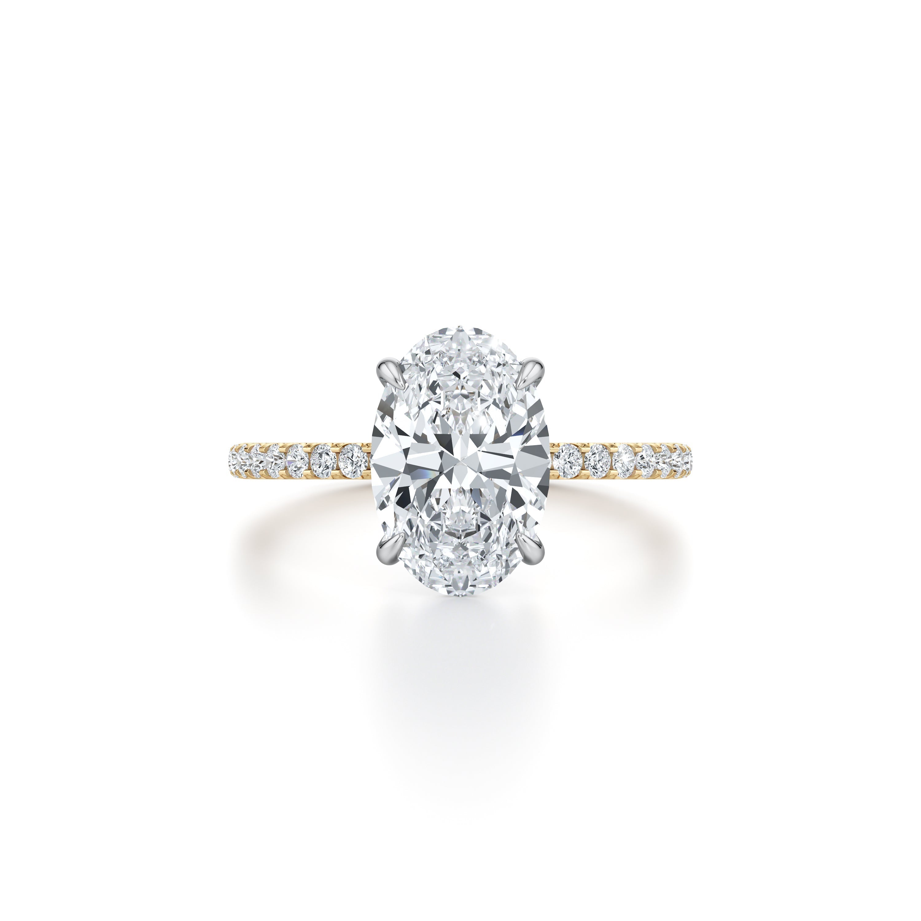 Precious Metal:18k Yellow Gold and Platinum;Cut Shape:Oval