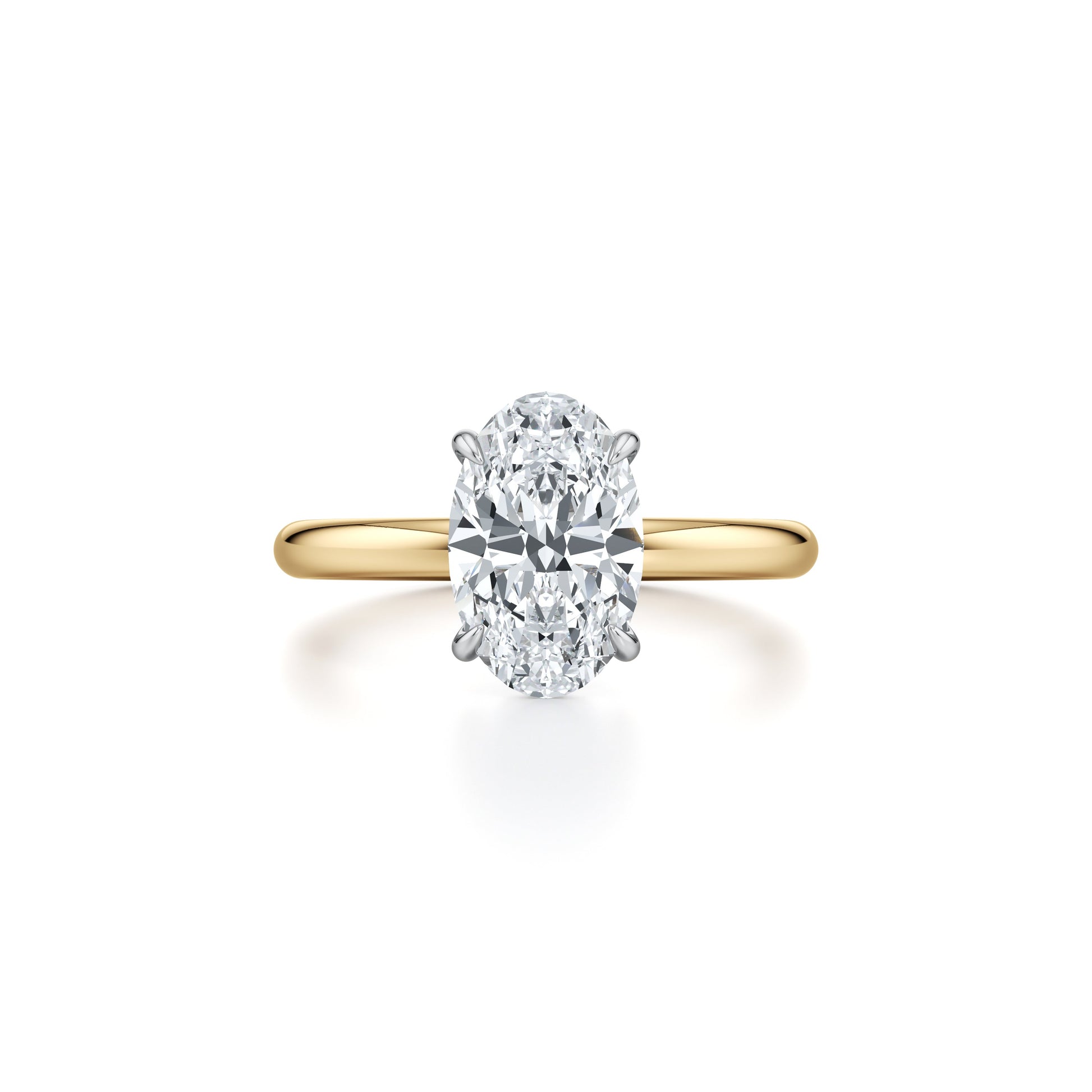 Precious Metal:18k Yellow Gold and Platinum;Cut Shape:Oval
