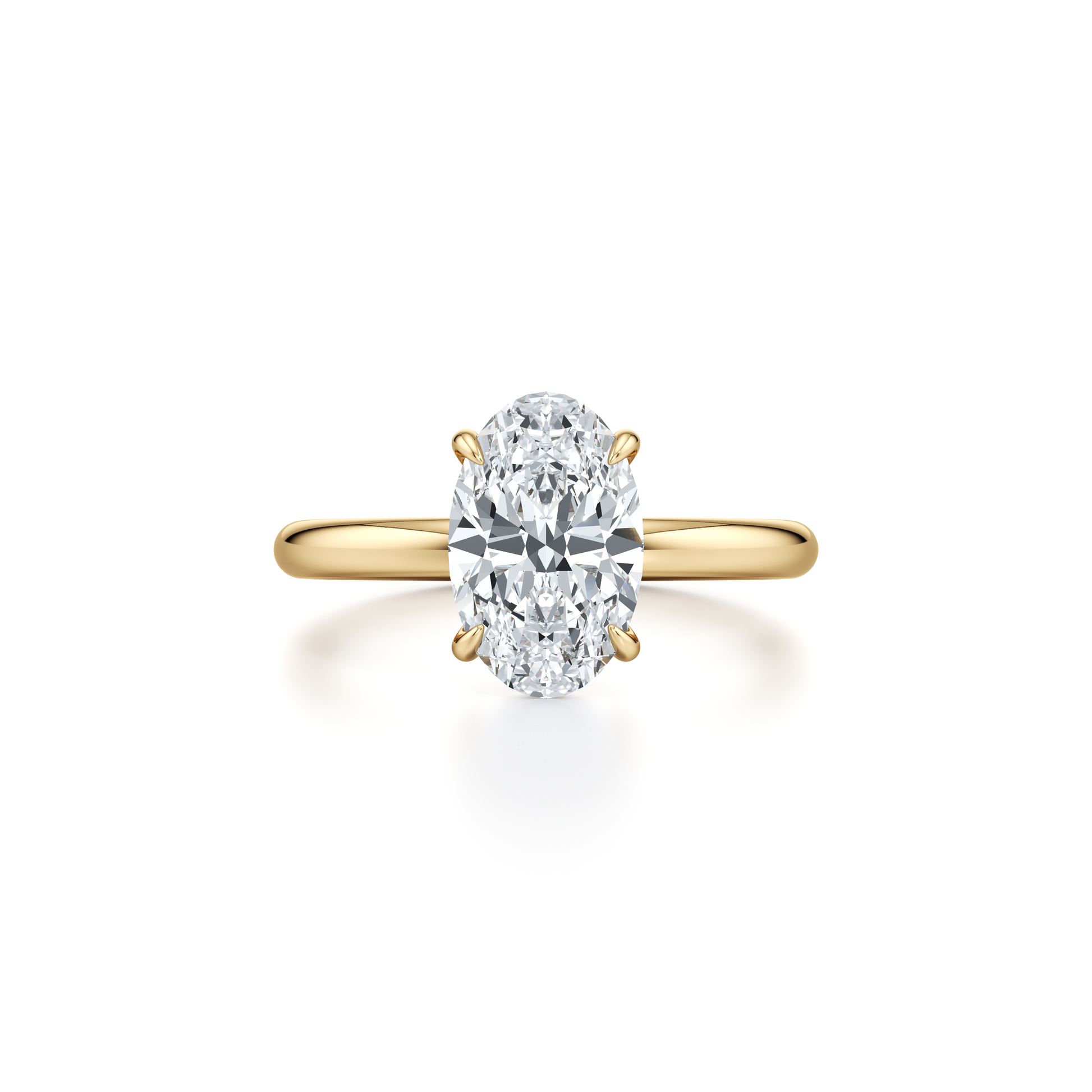 Precious Metal:18k Yellow Gold;Cut Shape:Oval