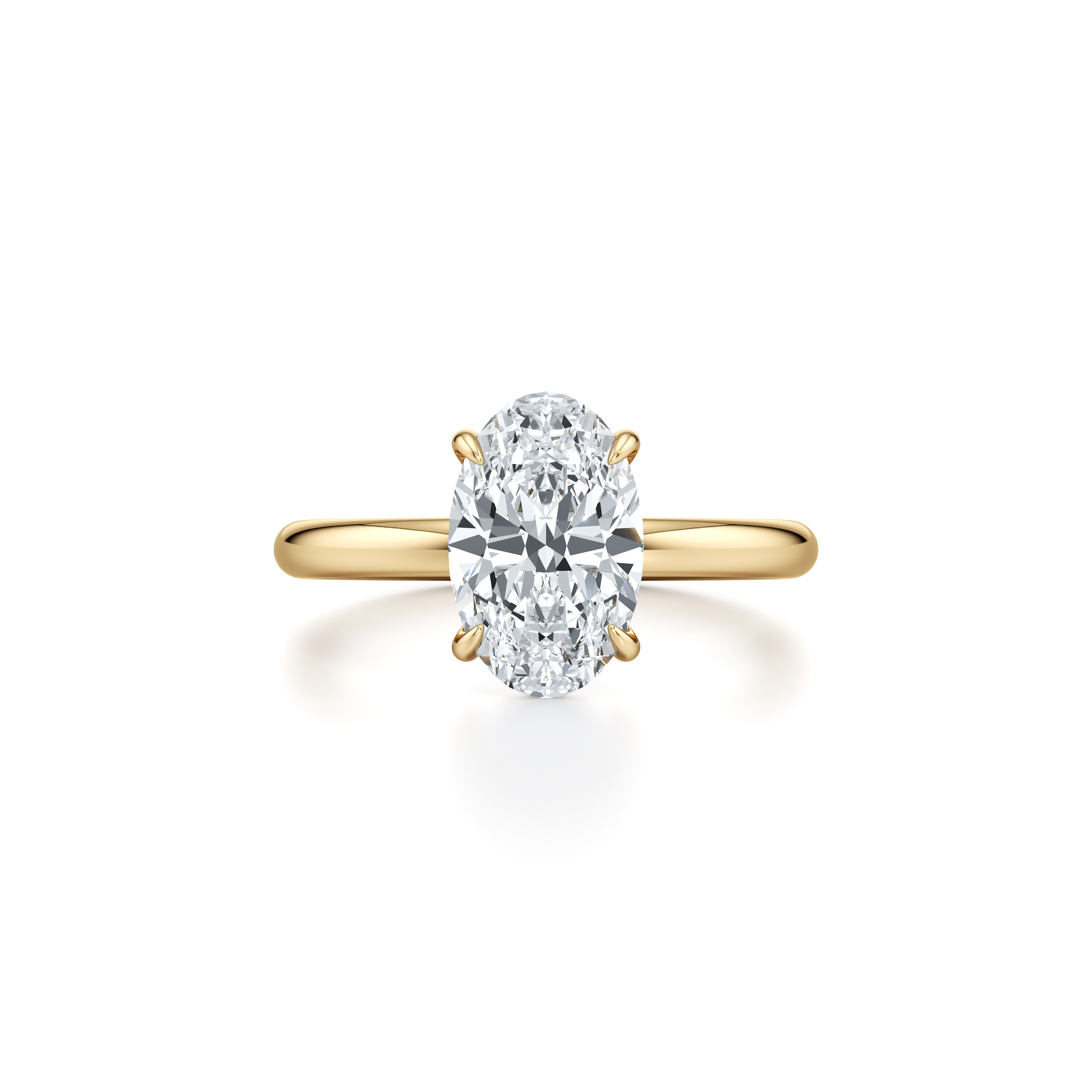Precious Metal:18k Yellow Gold;Cut Shape:Oval