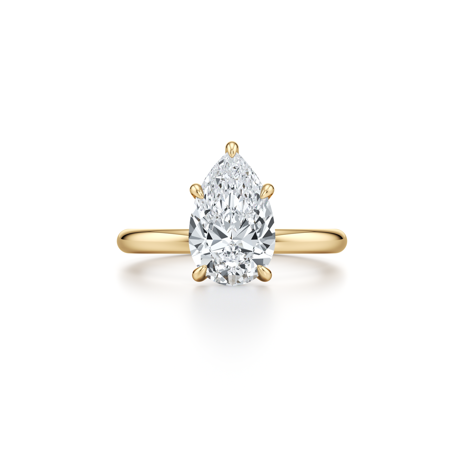 Precious Metal:18k Yellow Gold;Cut Shape:Pear