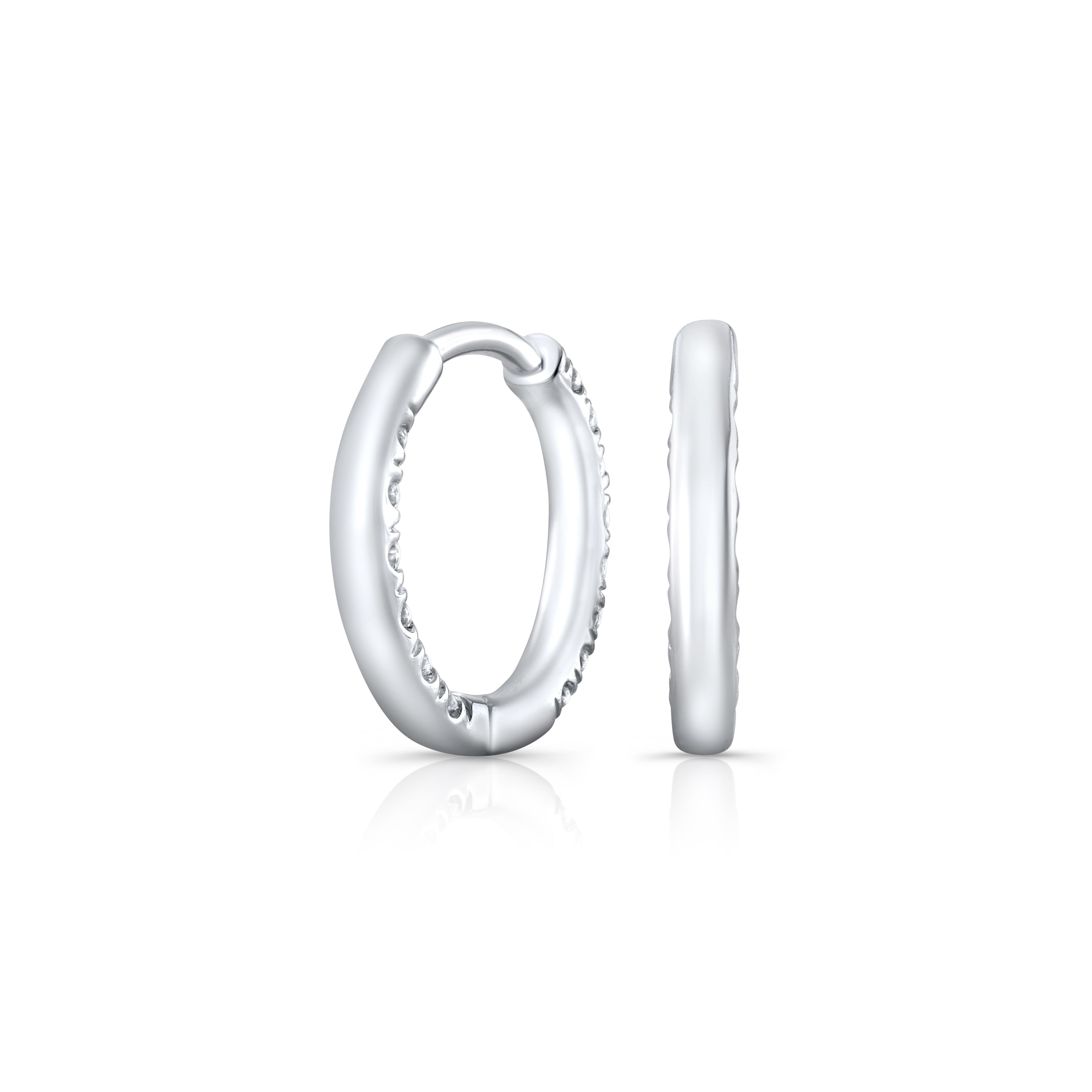 Audrey Inside Out Lab Diamond Pavé Huggies