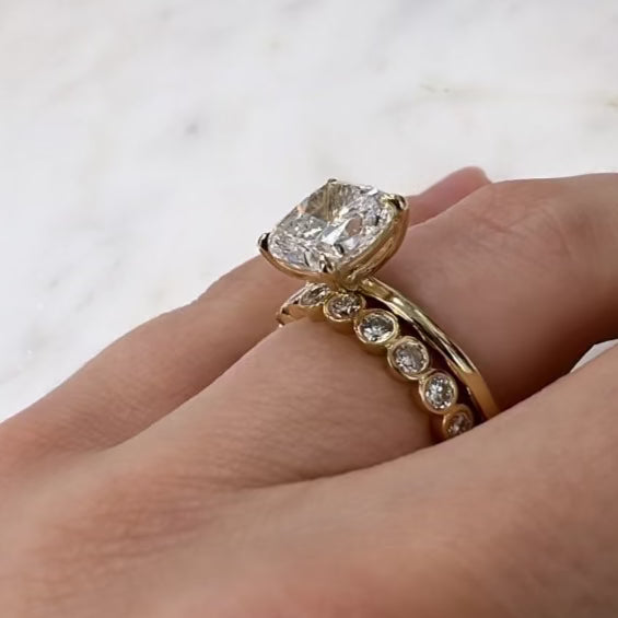 3.00 Cushion Cut Diamond Engagement Ring