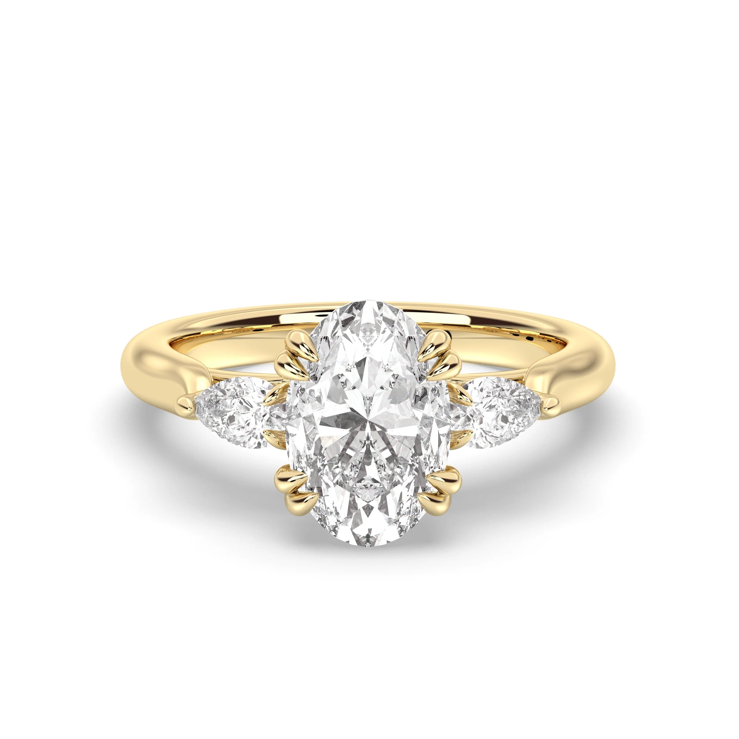 Celeste Three-Stone Oval Diamond Ring