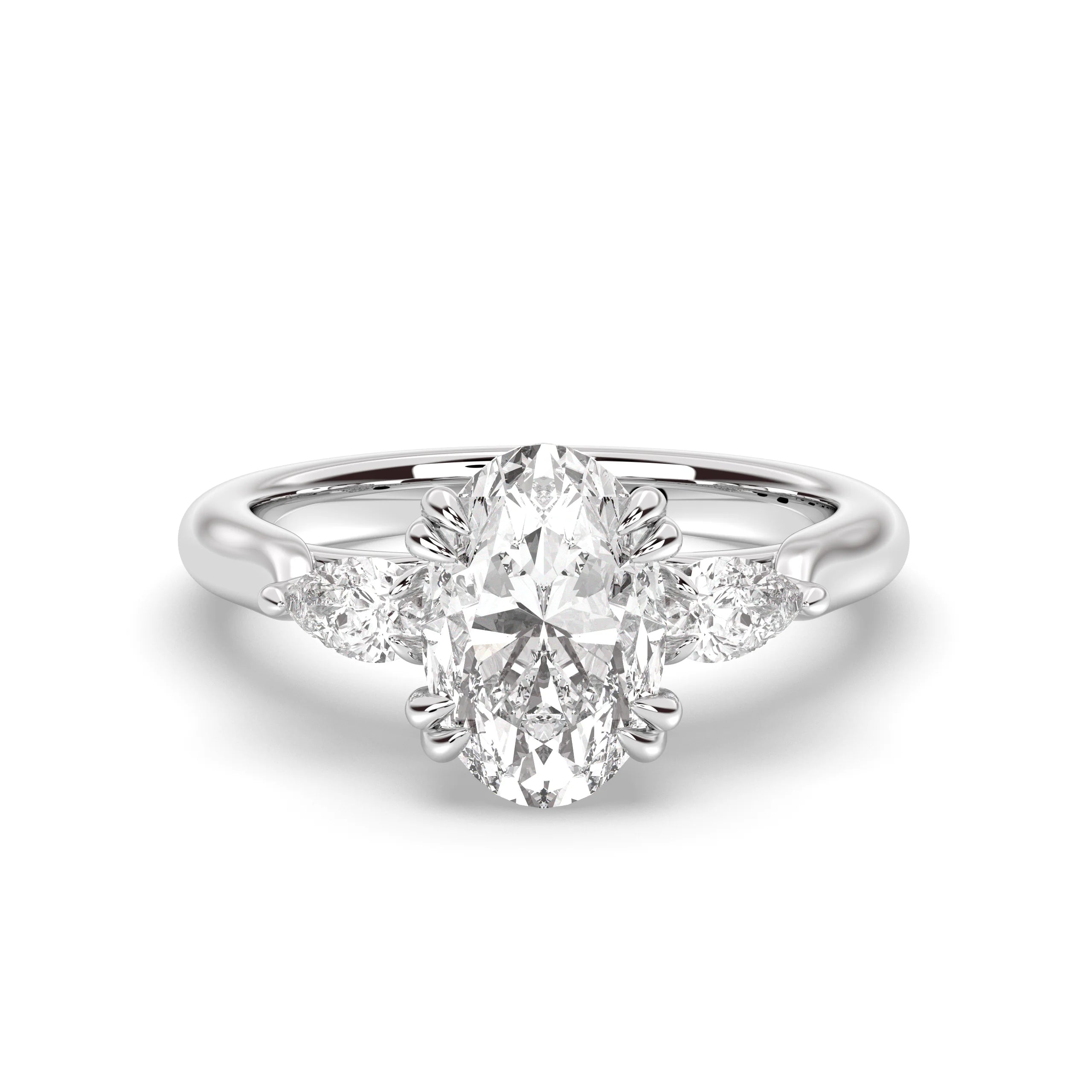 Celeste Three-Stone Oval Diamond Ring